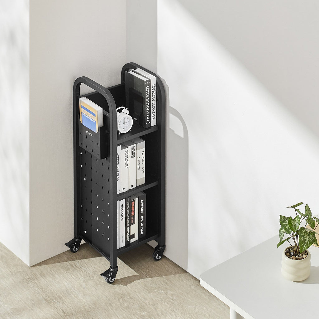 Knygų vežimėlis VEVOR HXTC-3LX, 100 kg keliamoji galia