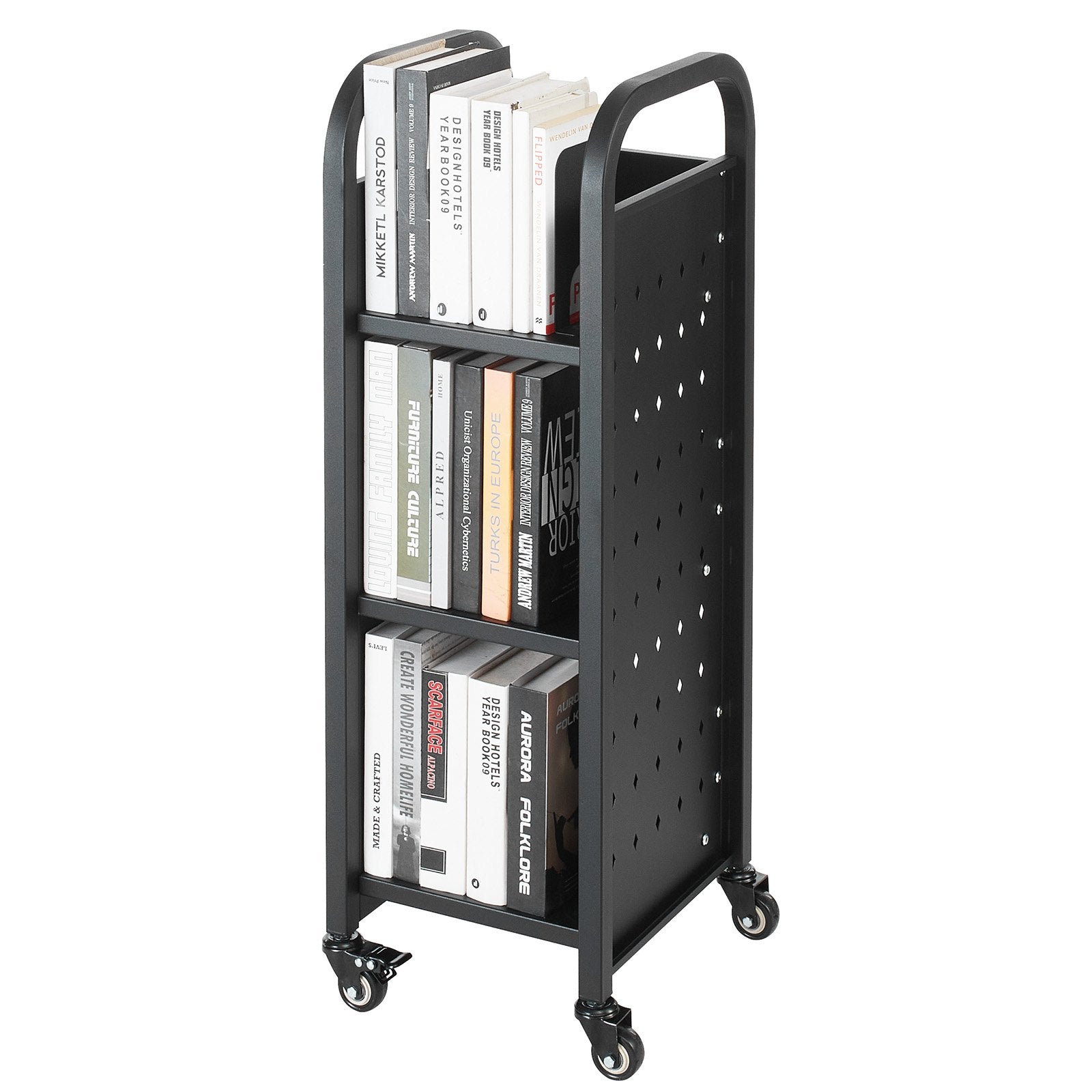 Knygų vežimėlis VEVOR HXTC-3LX, 100 kg keliamoji galia