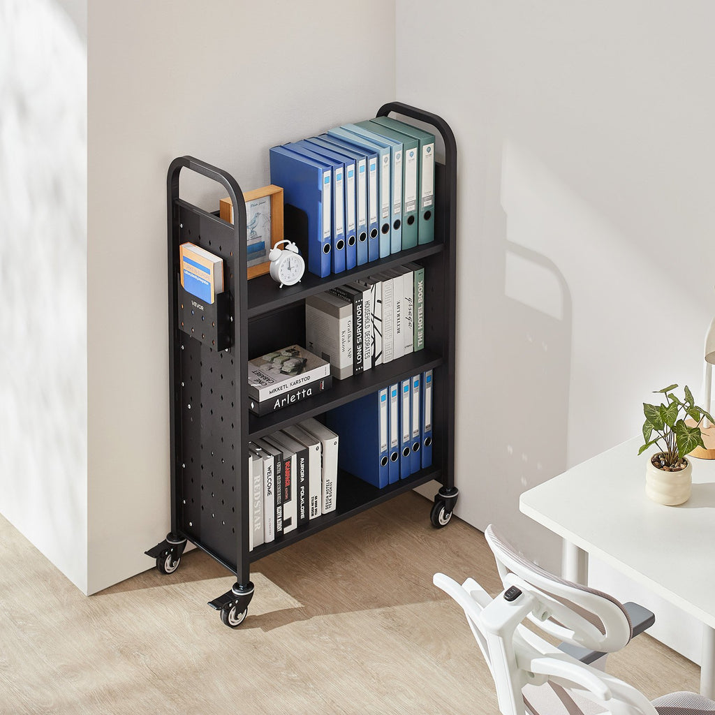 Knygų vežimėlis VEVOR HXTC-3LD, 150 kg keliamoji galia