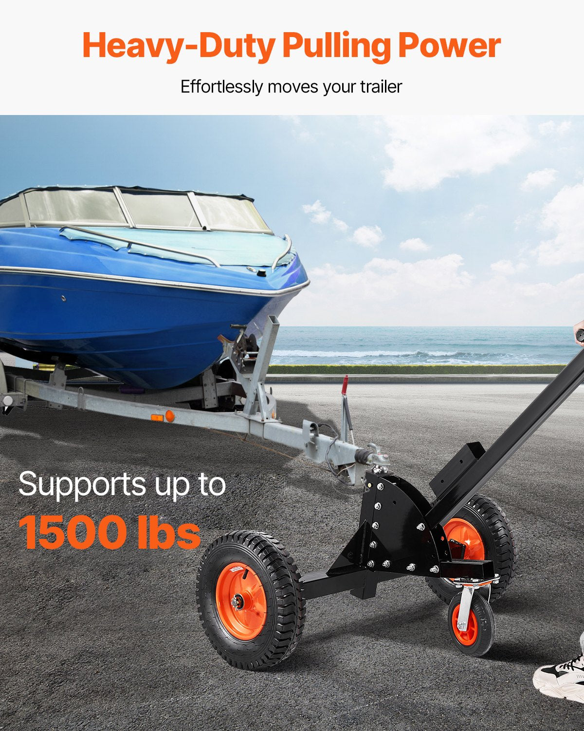 Priekabos perstūmimo vežimėlis VEVOR QYC1500, 680 kg keliamoji galia