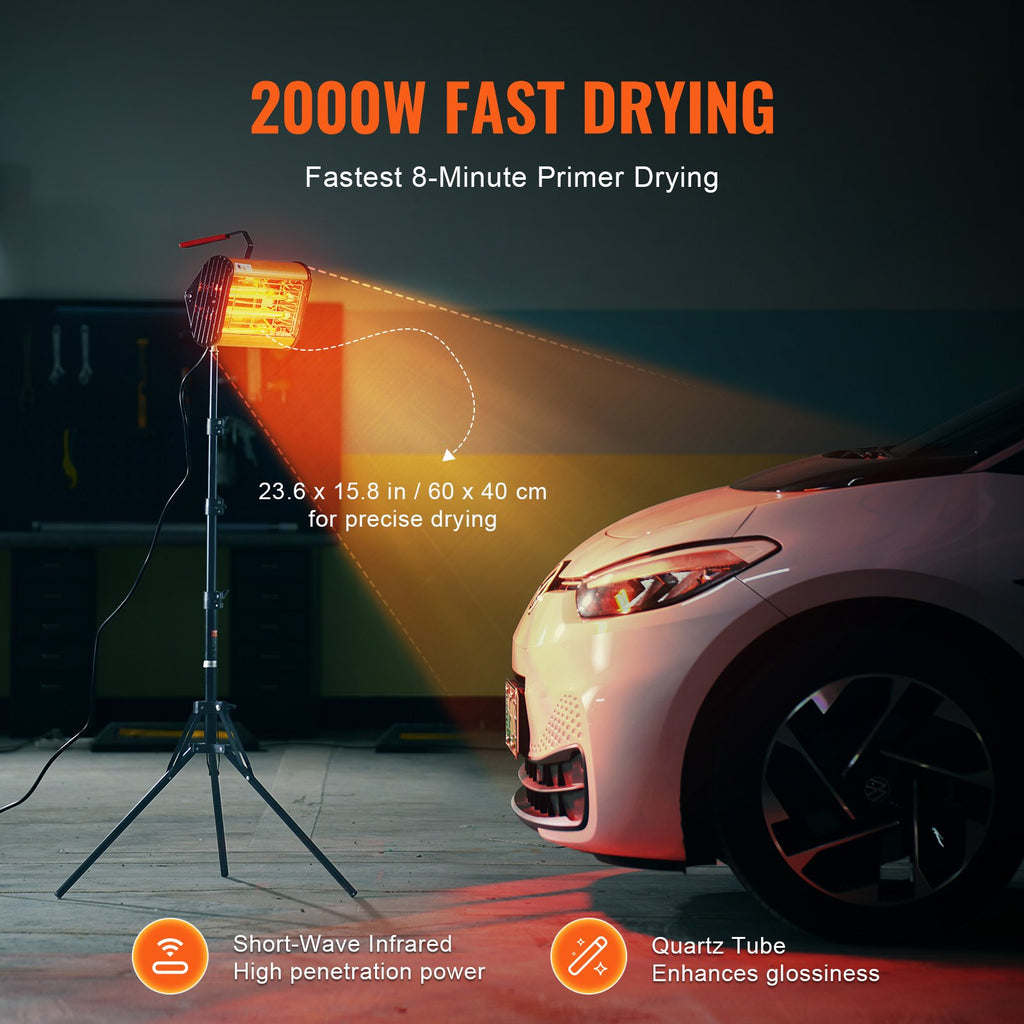 Infraraudonųjų spindulių džiovinimo lempa VEVOR 1AS-1, 2000W