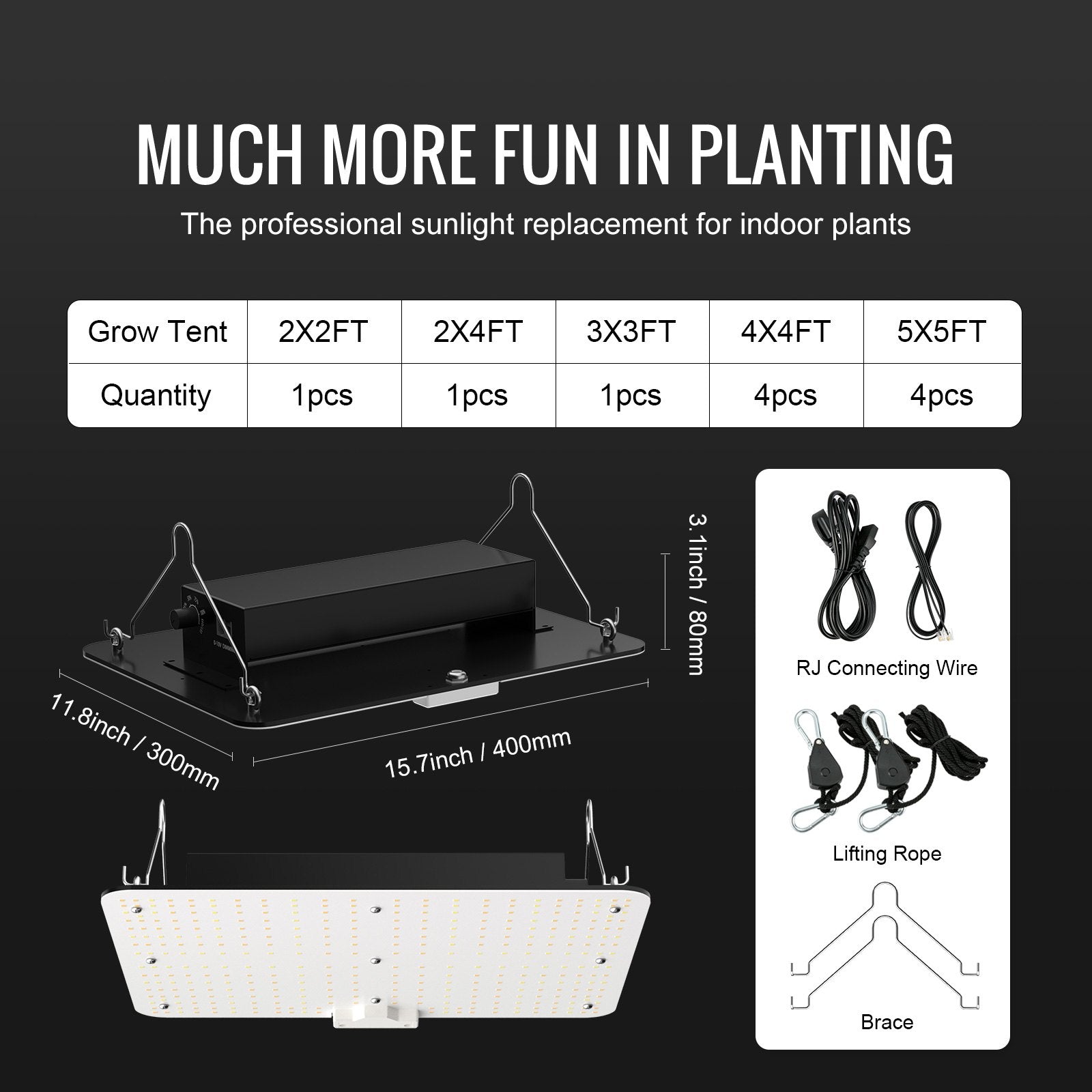 LED augalų auginimo lempa VEVOR 150W PGL-C1, 150W pilno spektro