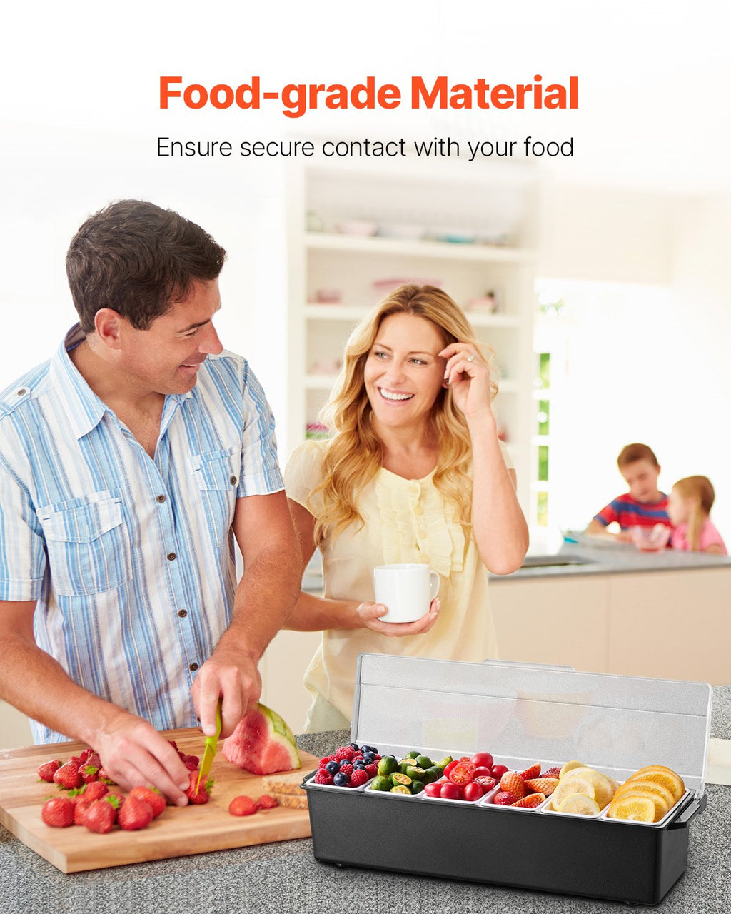 Šaldomas ingredientų indas VEVOR C-1220, 6 skyriai