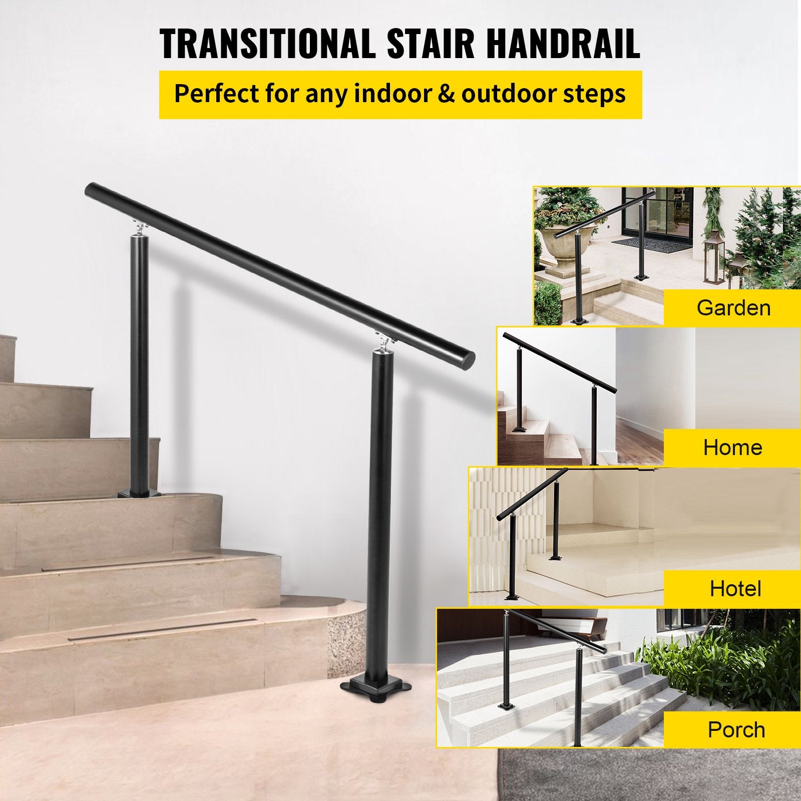 Lauko laiptų turėklas VEVOR LZHS-4FT, 121 cm ilgio
