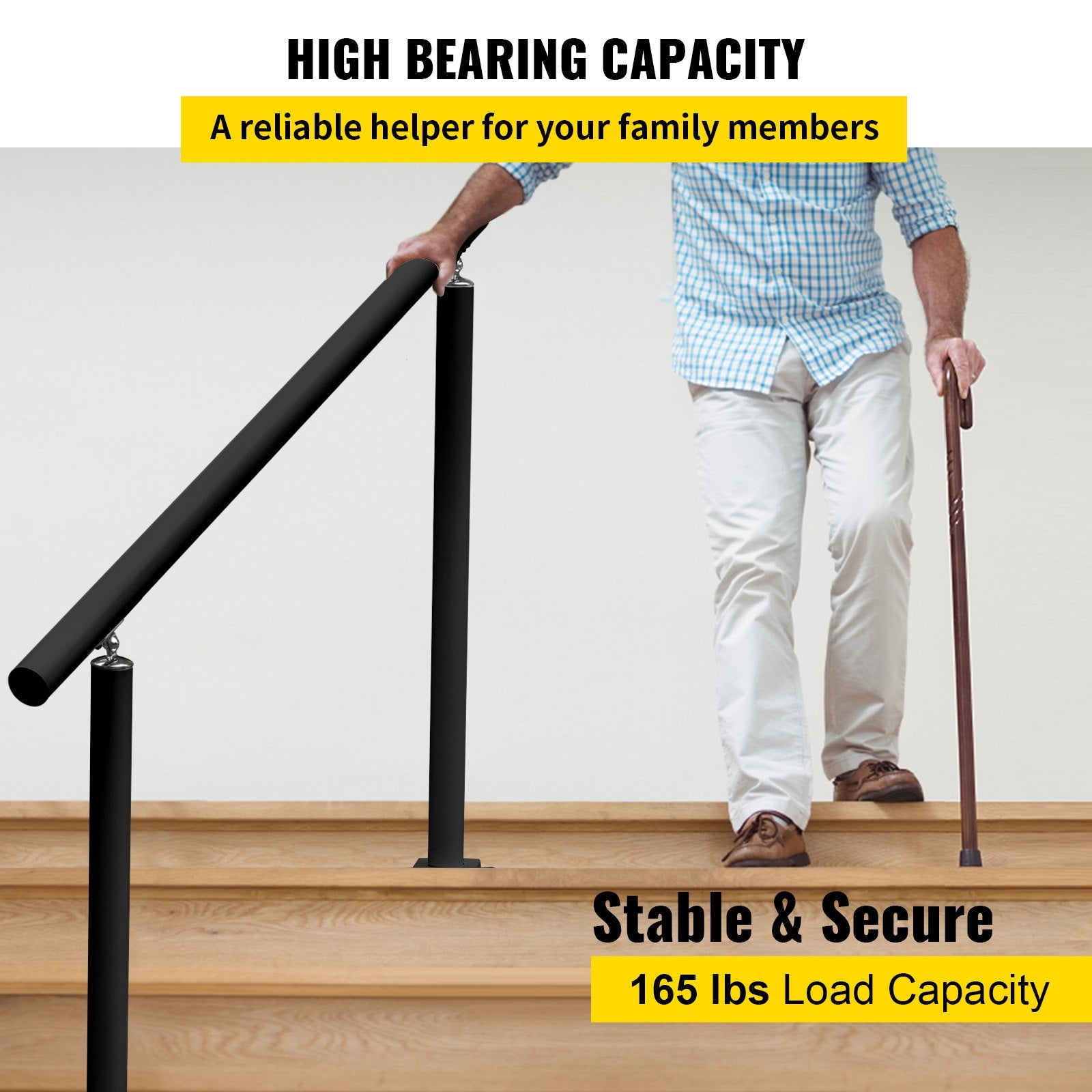 Lauko laiptų turėklas VEVOR LZHS-4FT, 121 cm ilgio