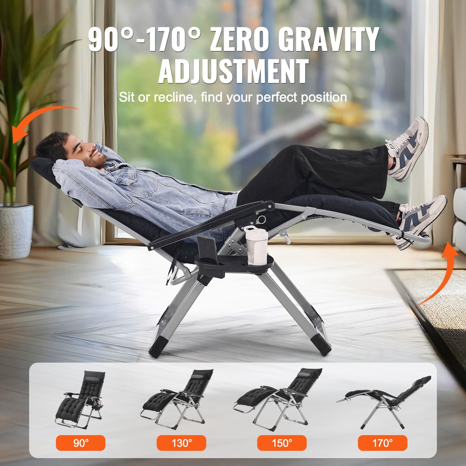 Nulinės gravitacijos kėdė VEVOR HQB-FAN001, 226 kg apkrova