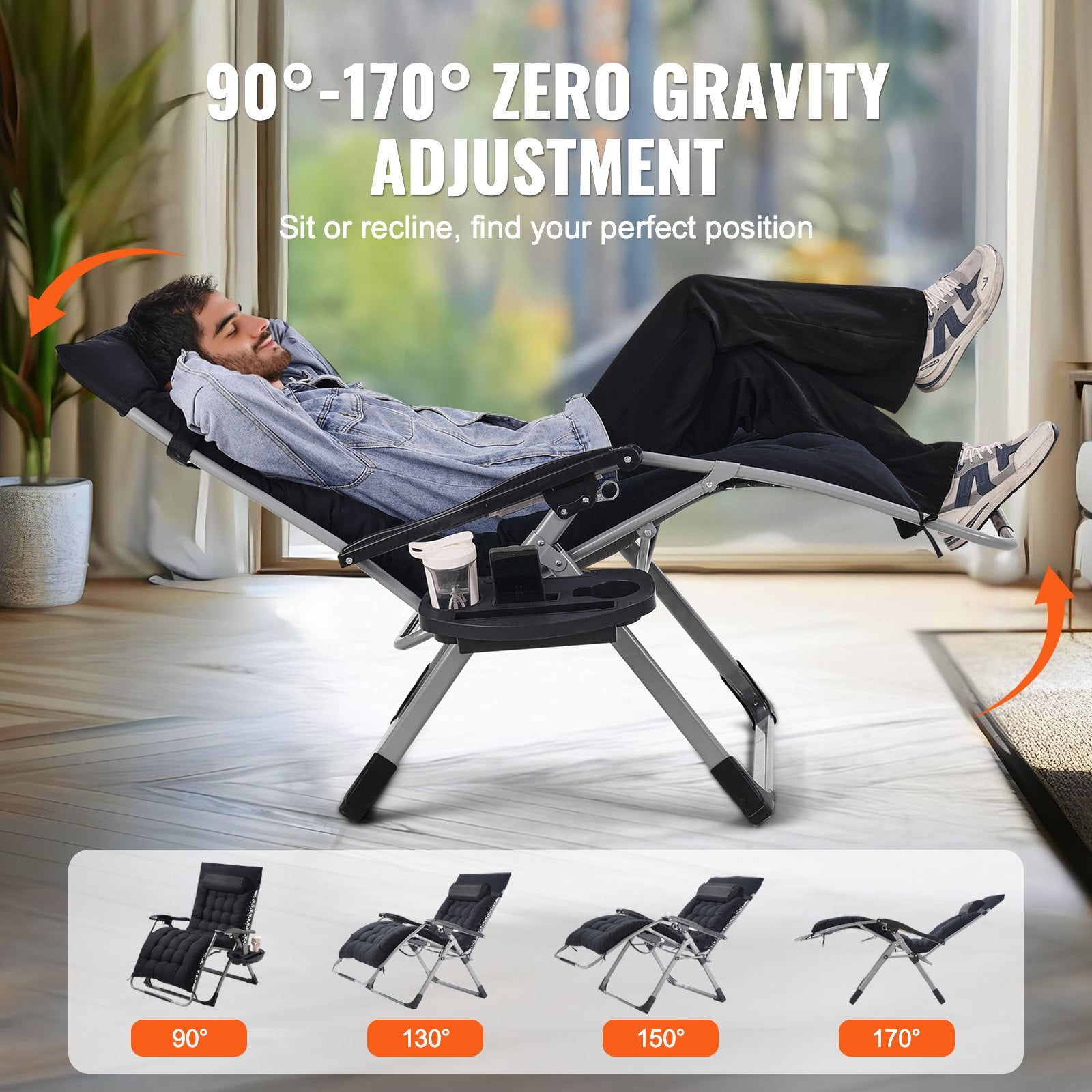 Nulinės gravitacijos kėdė VEVOR HQB-FAN003, 227 kg keliamoji galia