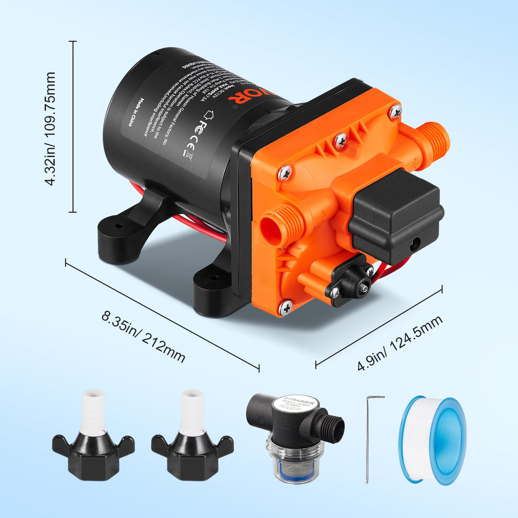 Vandens diafragminis siurblys VEVOR NMDP42-G35-55-12, 13,25 l/min