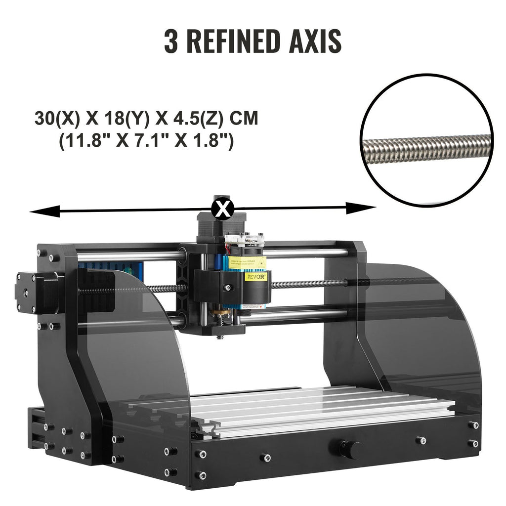CNC frezavimo ir lazerinio graviravimo staklės VEVOR 3018 Pro, 500 mW