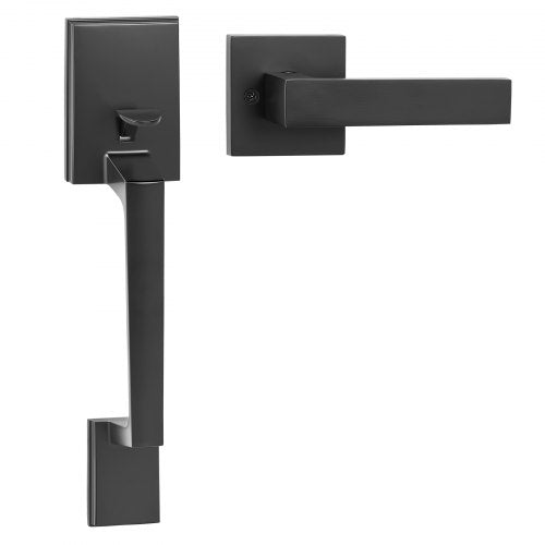 Lauko durų rankenų komplektas VEVOR DT1103-PS-BLK, matinė juoda