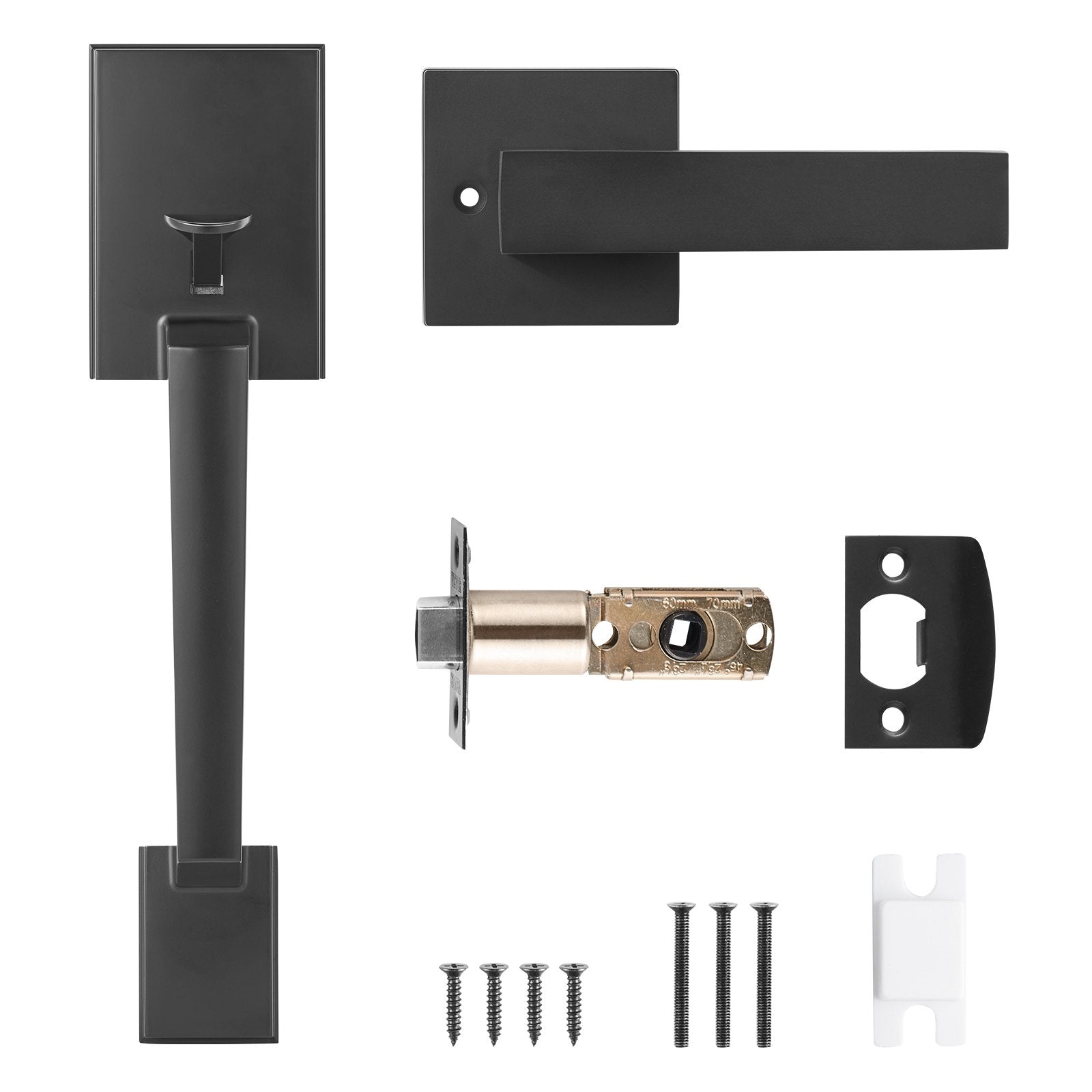 Lauko durų rankenų komplektas VEVOR DT1103-PS-BLK, matinė juoda