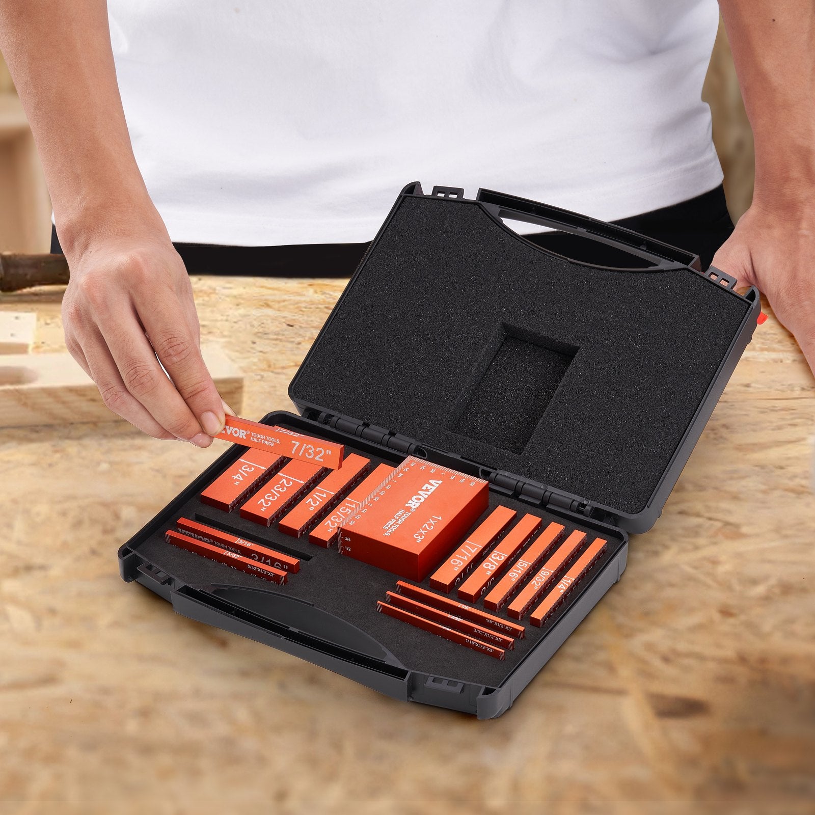 Aukščio matavimo kaladėlių rinkinys VEVOR 3inch16, 16 dalių