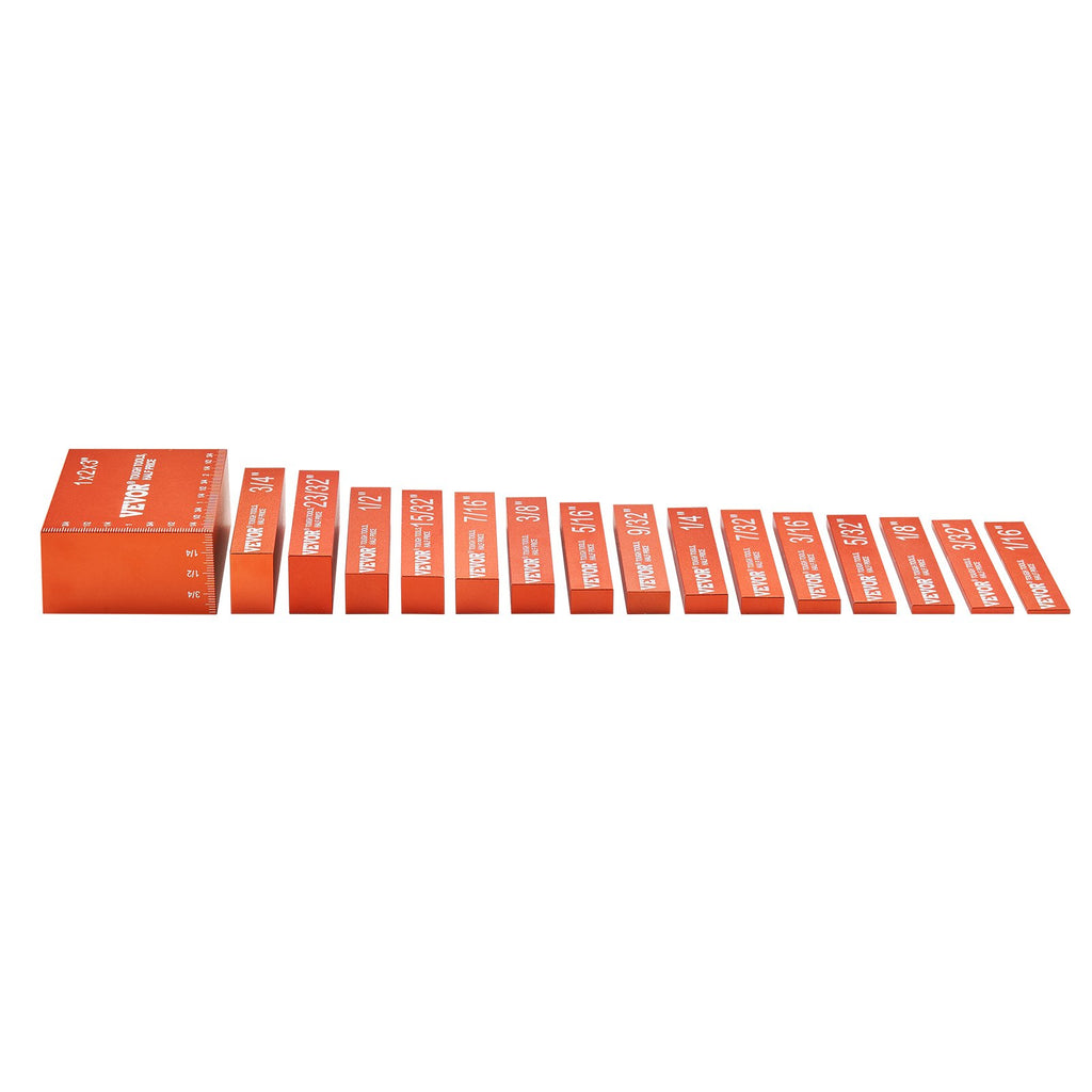 Aukščio matavimo kaladėlių rinkinys VEVOR 3inch16, 16 dalių