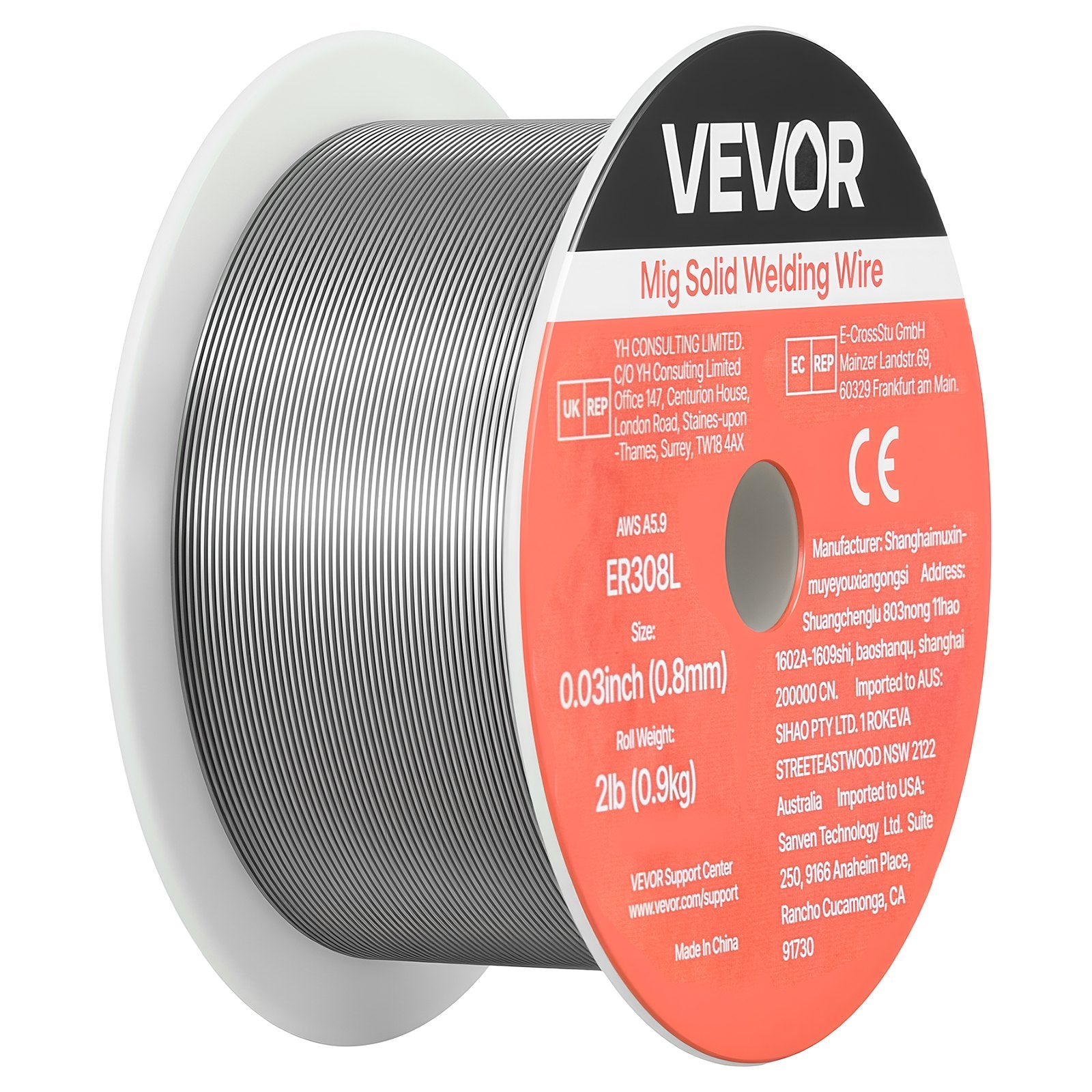 MIG suvirinimo viela VEVOR ER308L, 0,8 mm / 0,9 kg