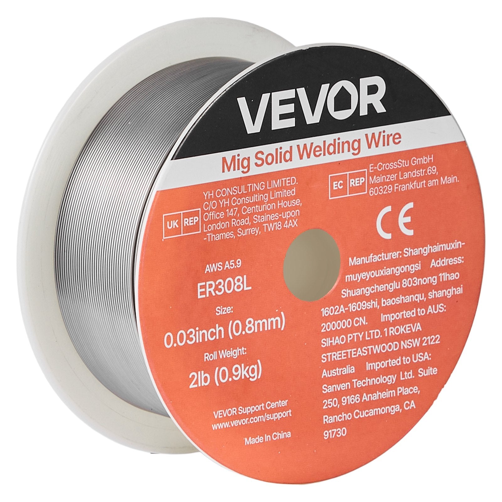 MIG suvirinimo viela VEVOR ER308L, 0,8 mm / 0,9 kg