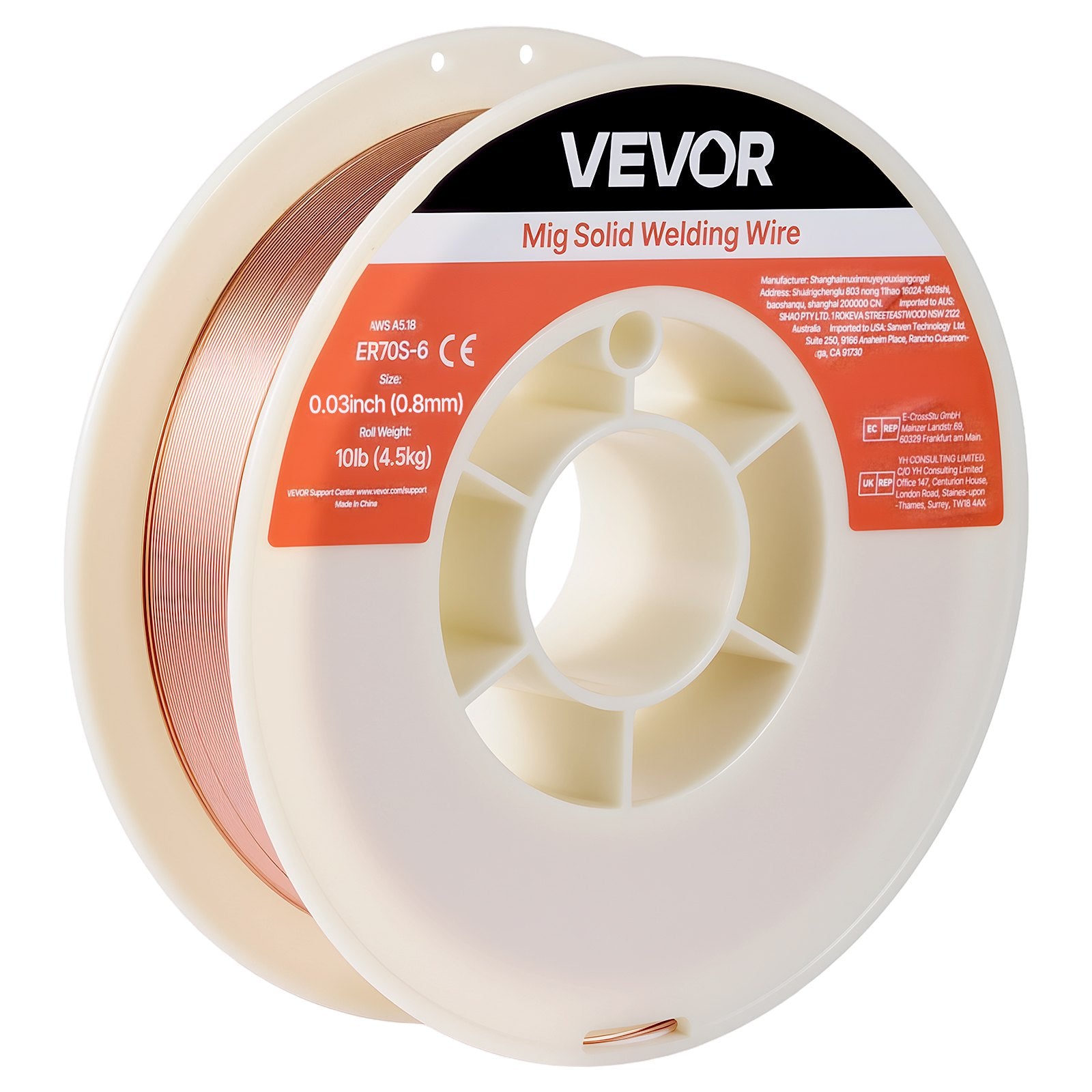 MIG suvirinimo viela VEVOR ER70S-6, 0.8 mm, 4.5 kg