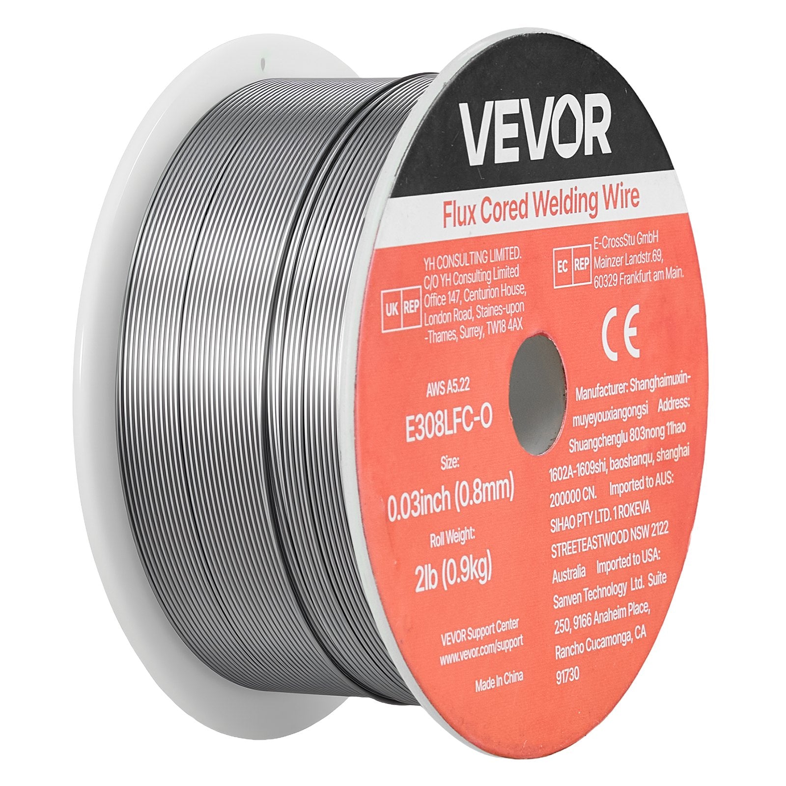 Suvirinimo viela VEVOR E308LFC-O, 0,8 mm