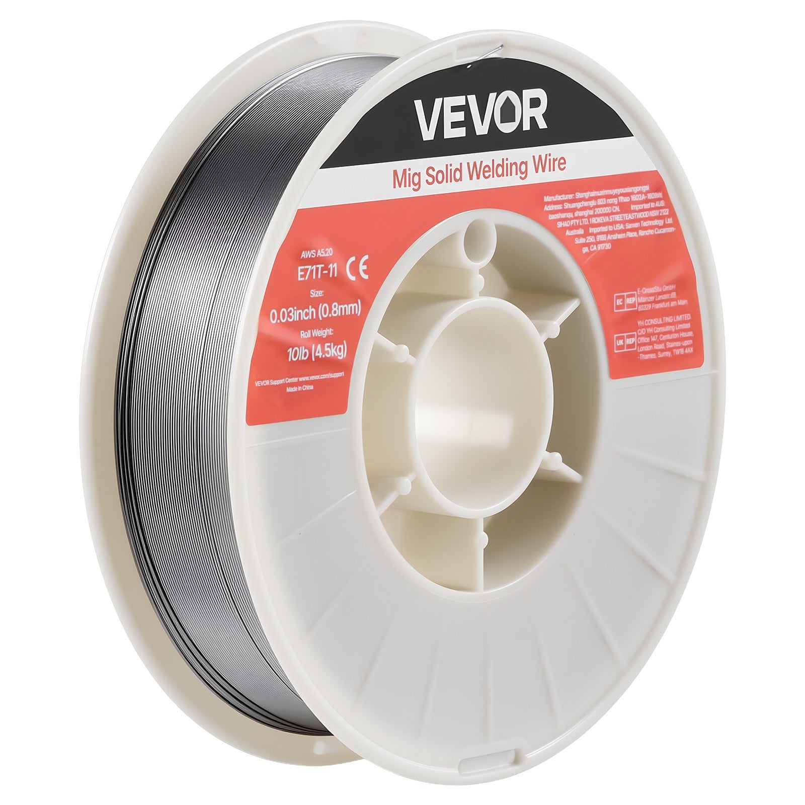 Suvirinimo viela su fliusu VEVOR E71T-11, 0.8 mm, 4.5 kg