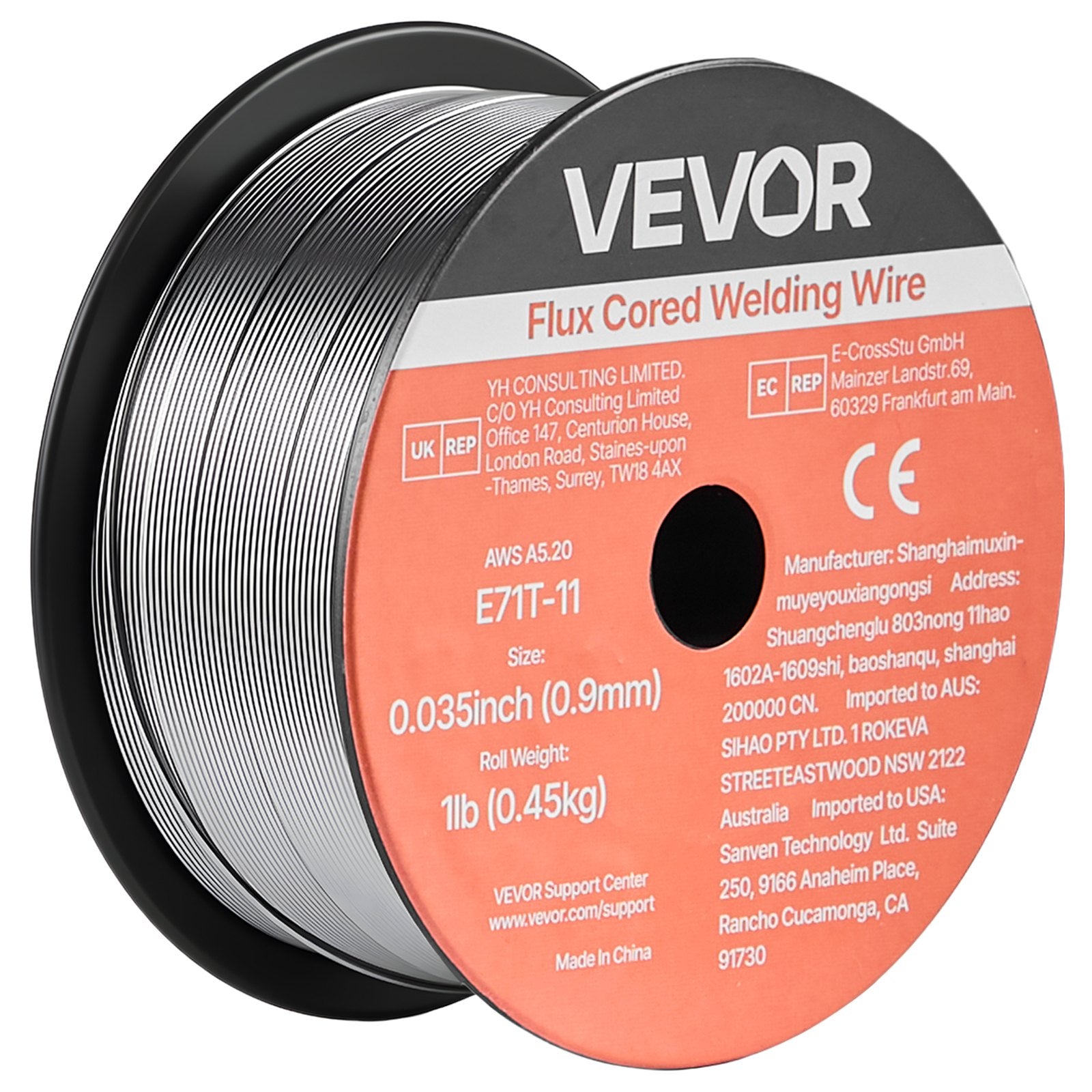 Glaistytoji suvirinimo viela VEVOR E71T-11, 0,9 mm, 2 vnt. po 0,45 kg