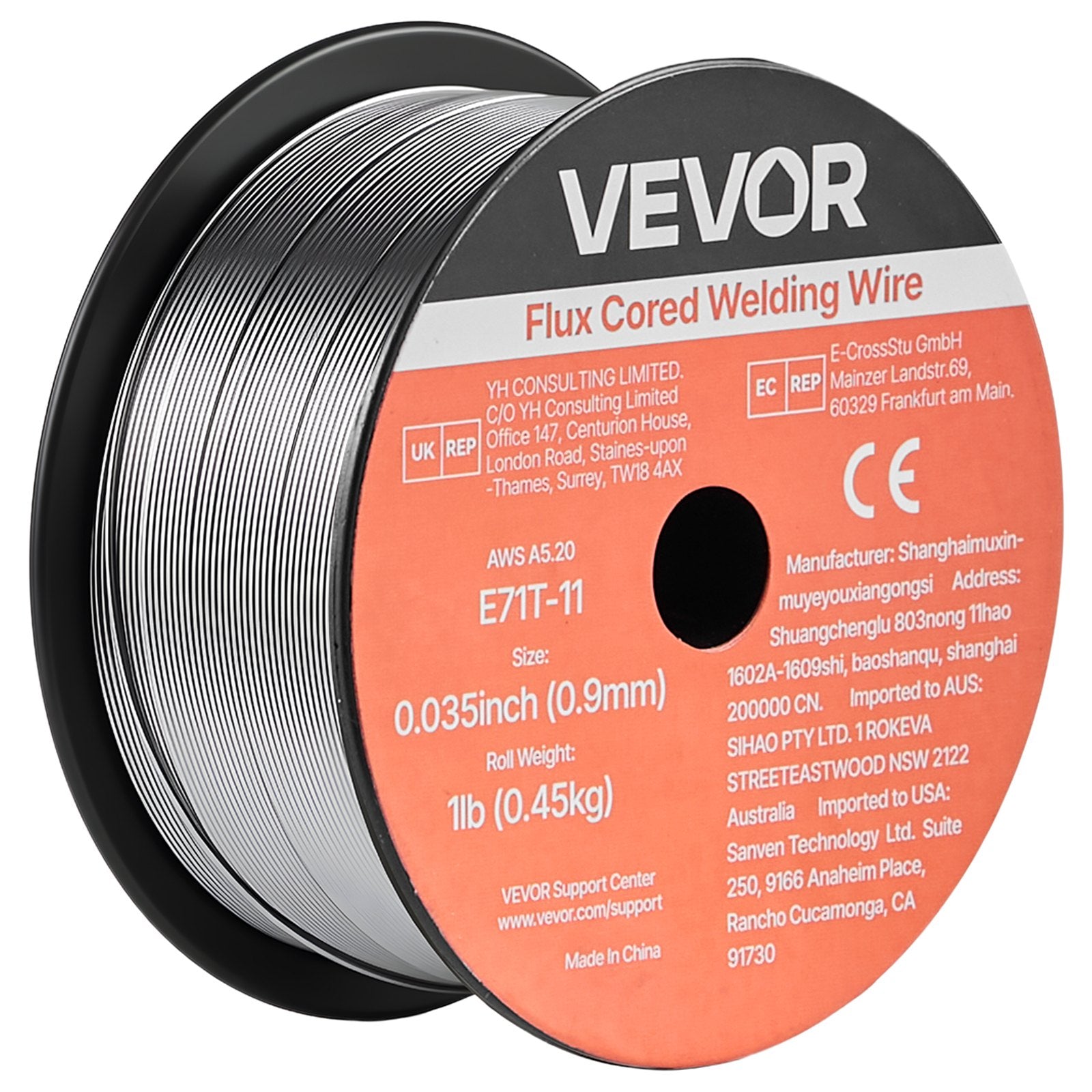 Suvirinimo viela su fliusu VEVOR E71T-11, 0,9 mm, 3 vnt.