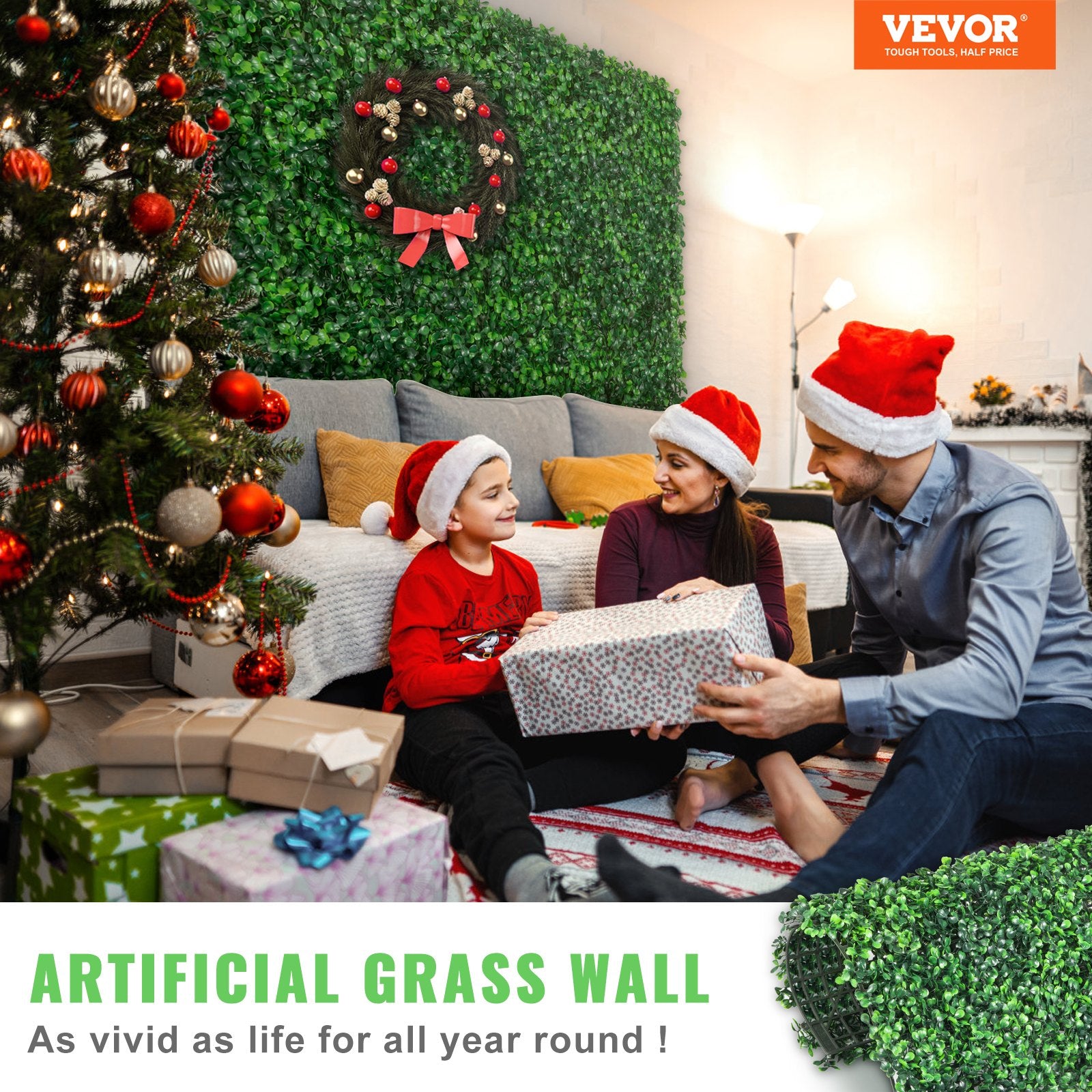 Dirbtinės gyvatvorės panelės VEVOR Boxwood, 12 vnt. rinkinys