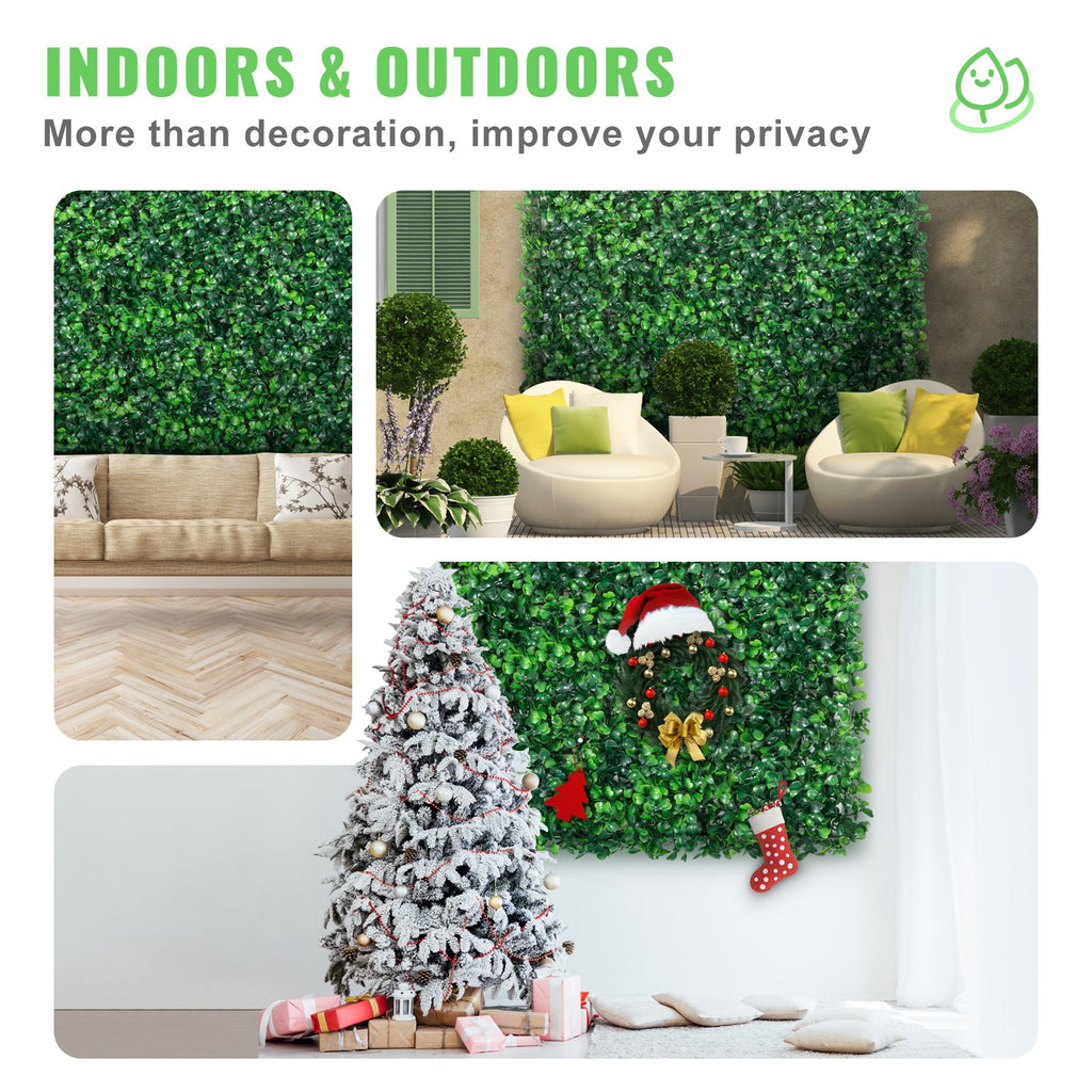Dirbtinės gyvatvorės panelės VEVOR Boxwood, 12 vnt. rinkinys