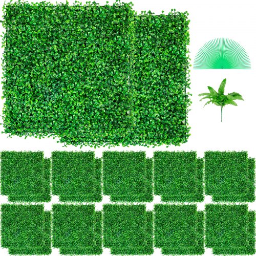Dirbtinės buksmedžio sienelės panelės VEVOR 24 vnt., 25x25 cm