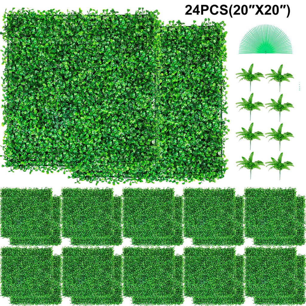 Dirbtinės gyvatvorės panelės VEVOR Boxwood Panel, 24 vnt. (50x50 cm)