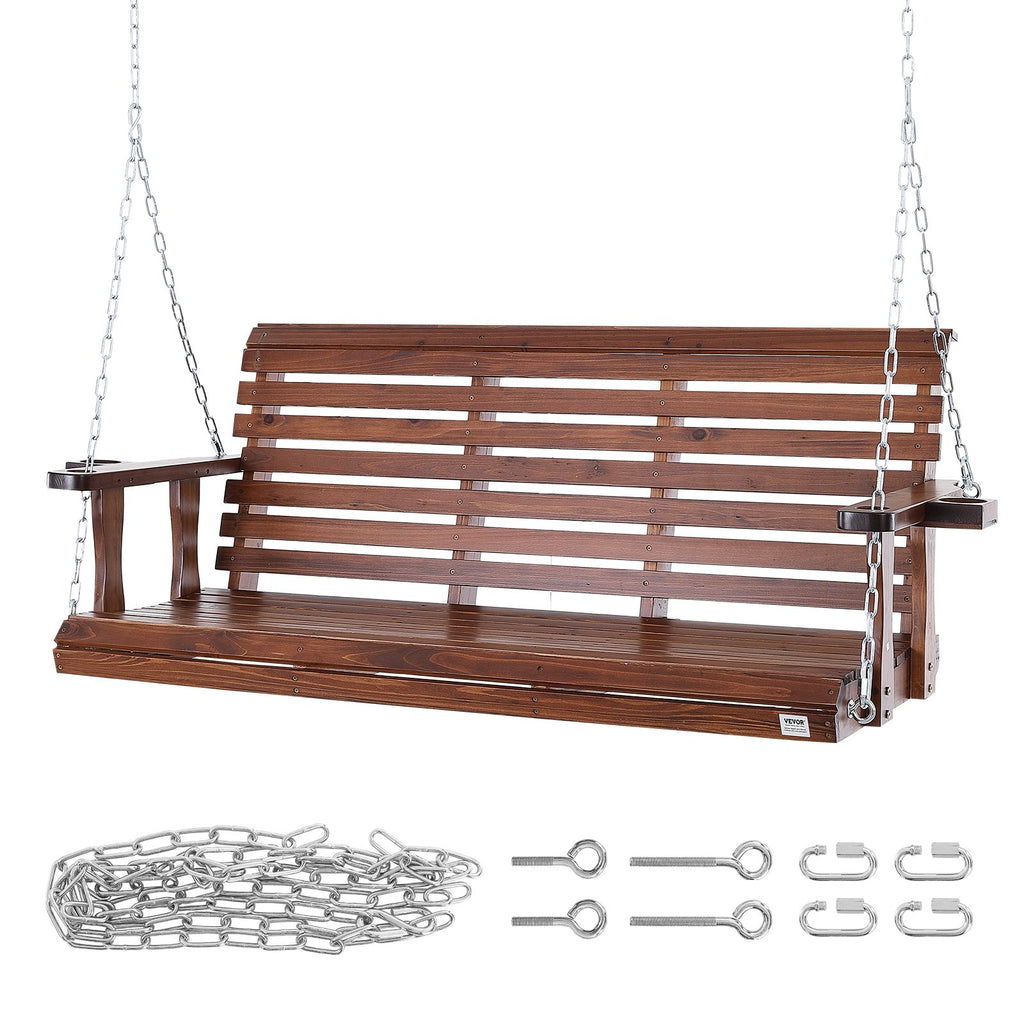Medinė terasos sūpynė VEVOR YQ-117D, 400 kg keliamoji galia