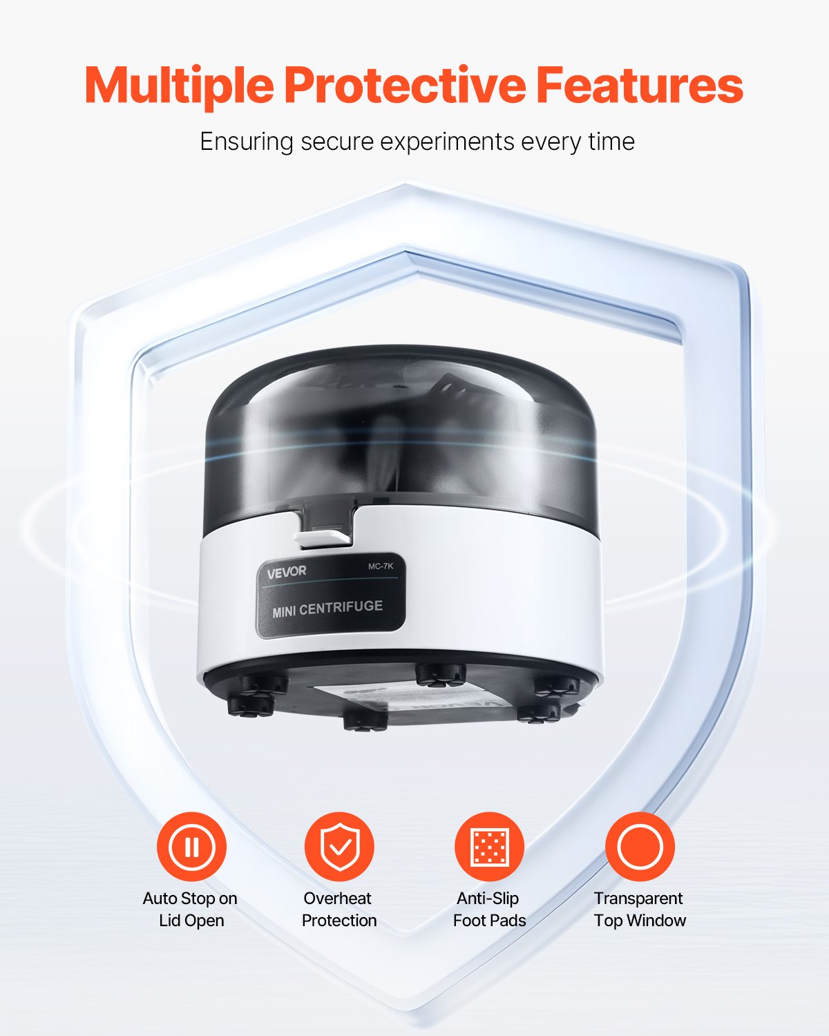 Mini laboratorinė centrifugė VEVOR MC-7K, 7000 sūk./min.