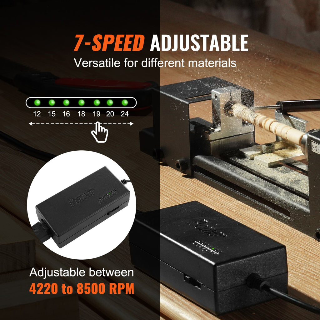 Mini medžio tekinimo staklės VEVOR HS001, 96W
