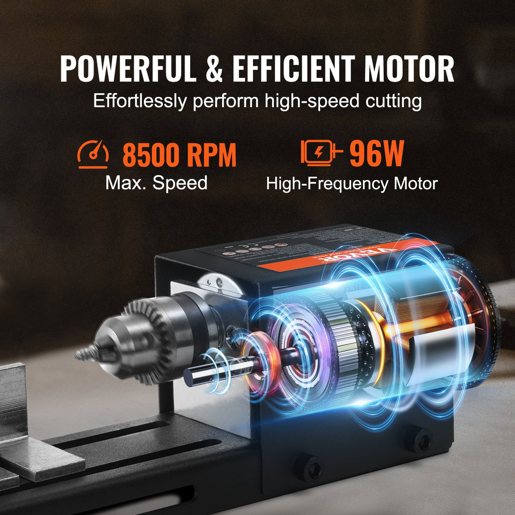 Mini medžio tekinimo staklės VEVOR HS001, 96W