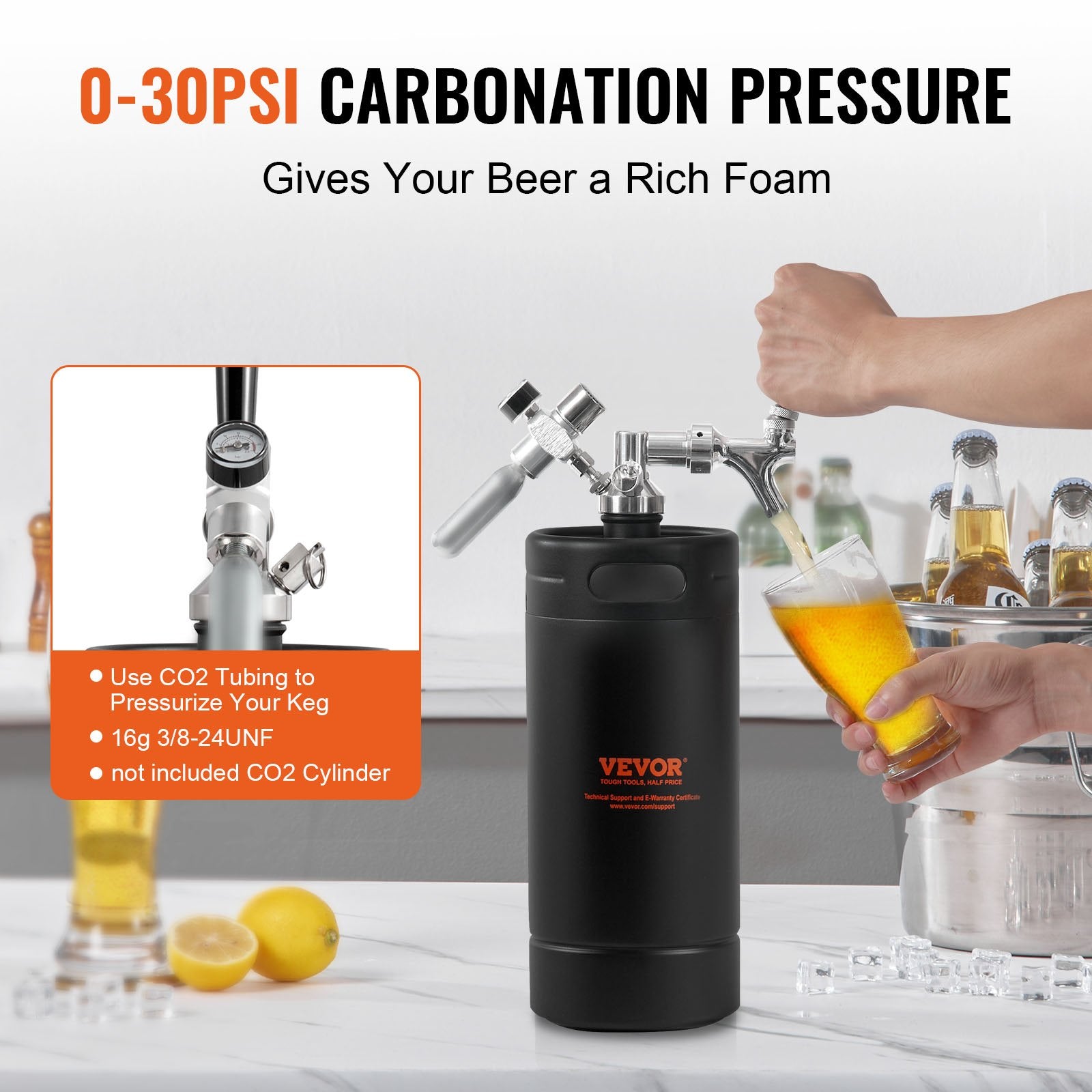Alaus pilstymo sistema VEVOR KIT BEER-12 4L-2B, 4 l talpos