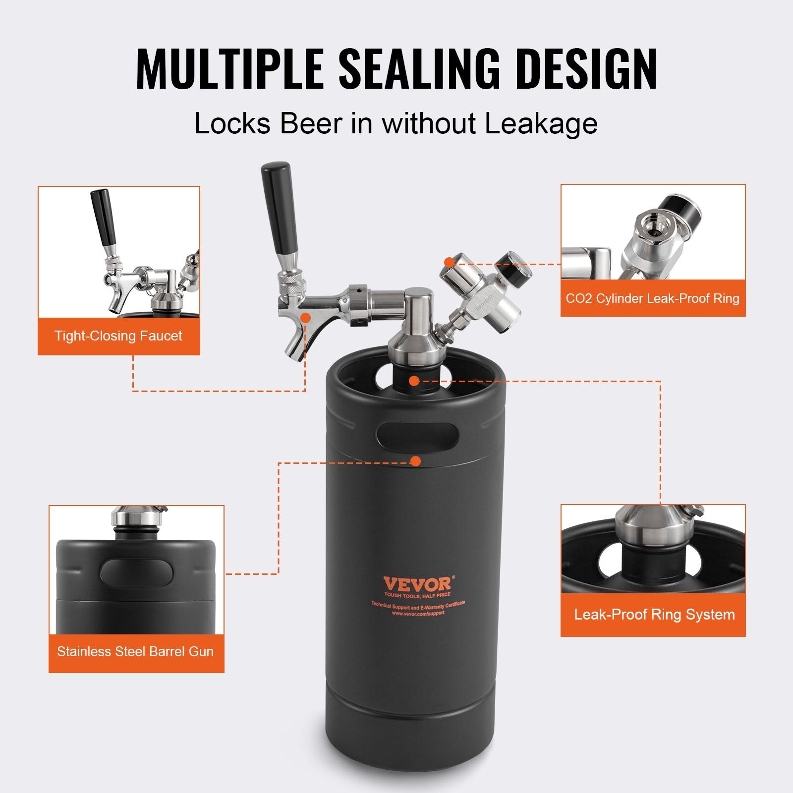 Alaus pilstymo sistema VEVOR KIT BEER-12 4L-2B, 4 l talpos