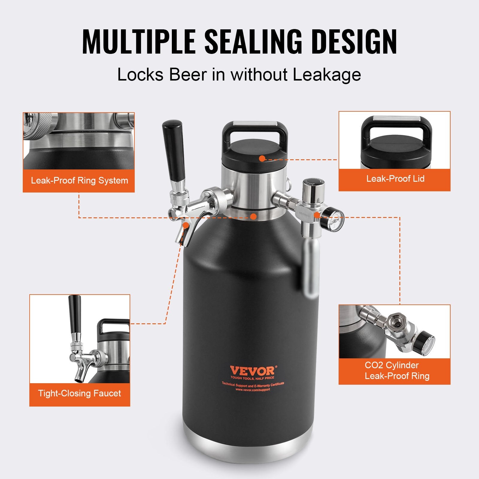 Alaus pilstymo sistema VEVOR KIT BEER-23, 4 l talpos