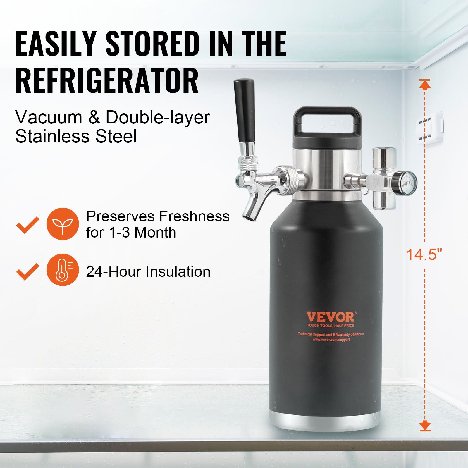 Mini alaus statinaitė (growler) VEVOR KIT BEER-22, 1,89 l