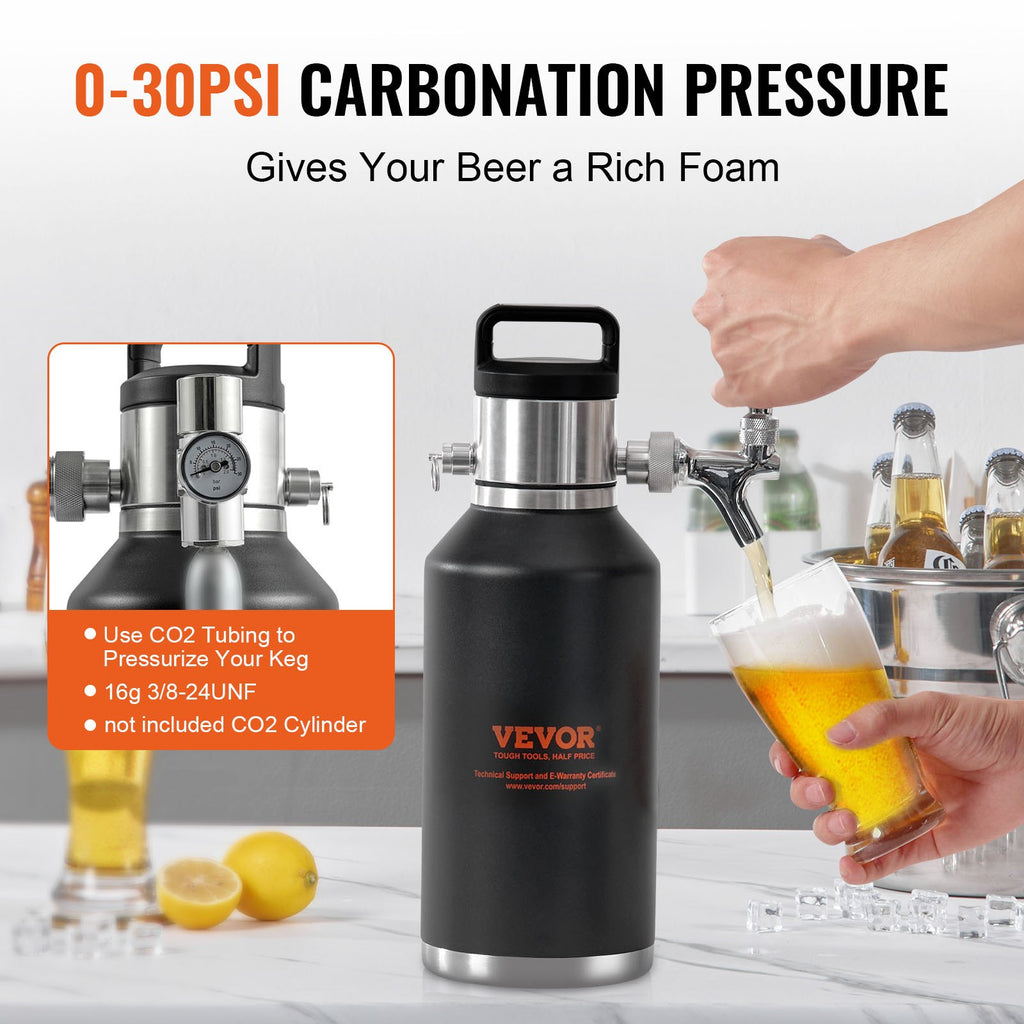 Mini alaus statinaitė (growler) VEVOR KIT BEER-22, 1,89 l