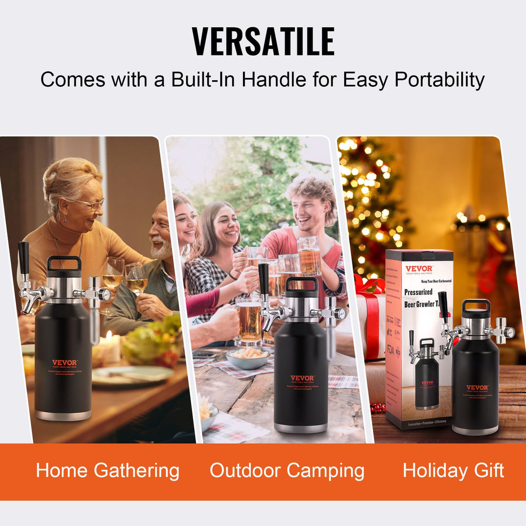 Mini alaus statinaitė (growler) VEVOR KIT BEER-22, 1,89 l