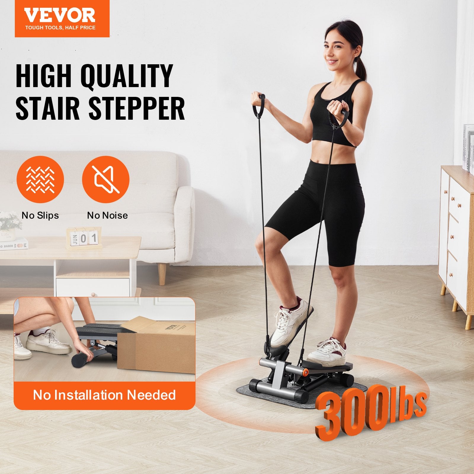 Mini steperis VEVOR RB-SP04, 150 kg apkrova