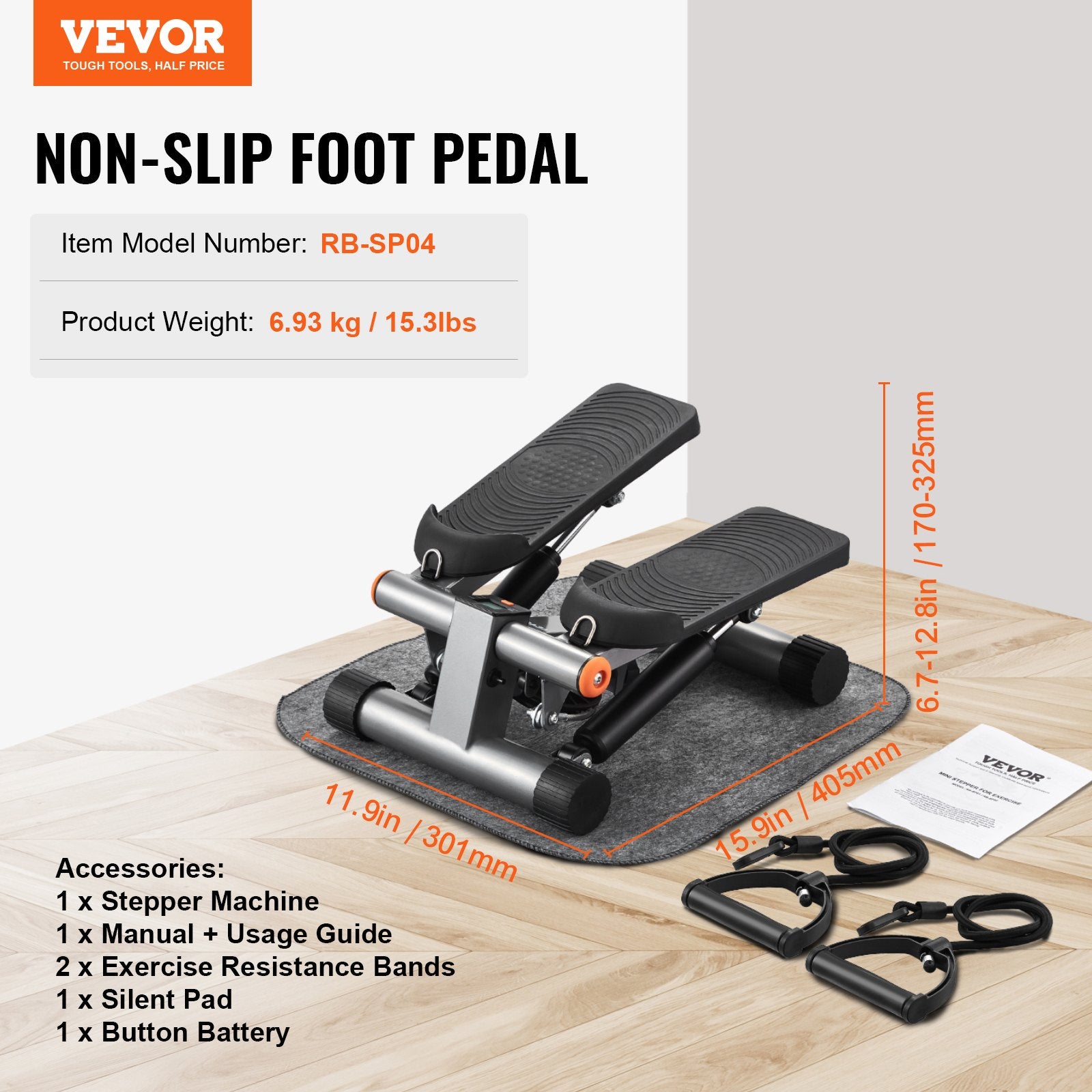 Mini steperis VEVOR RB-SP04, 150 kg apkrova
