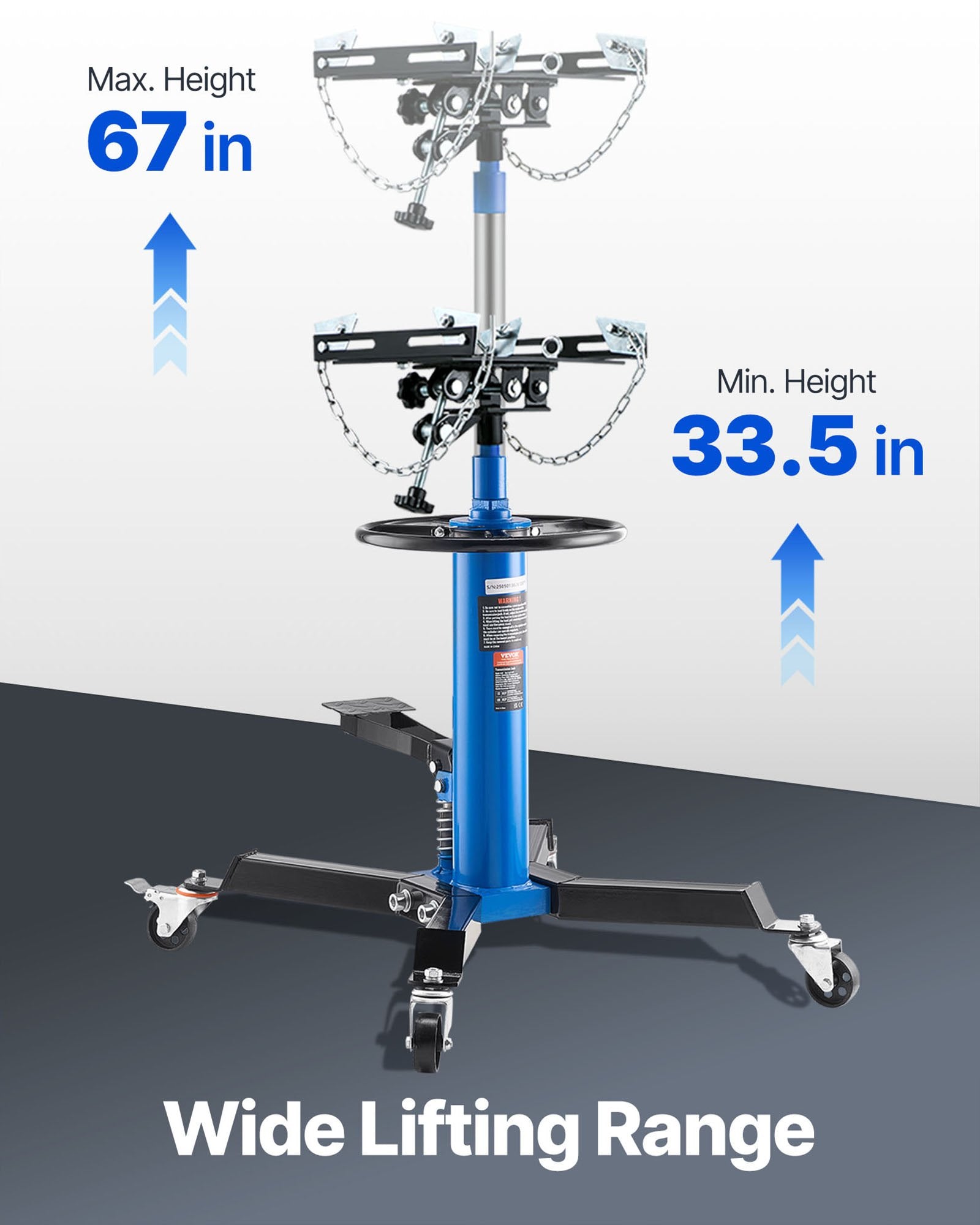 Hidraulinis pavarų dėžių keltuvas VEVOR 1100BLUEJACK, 0,5 t