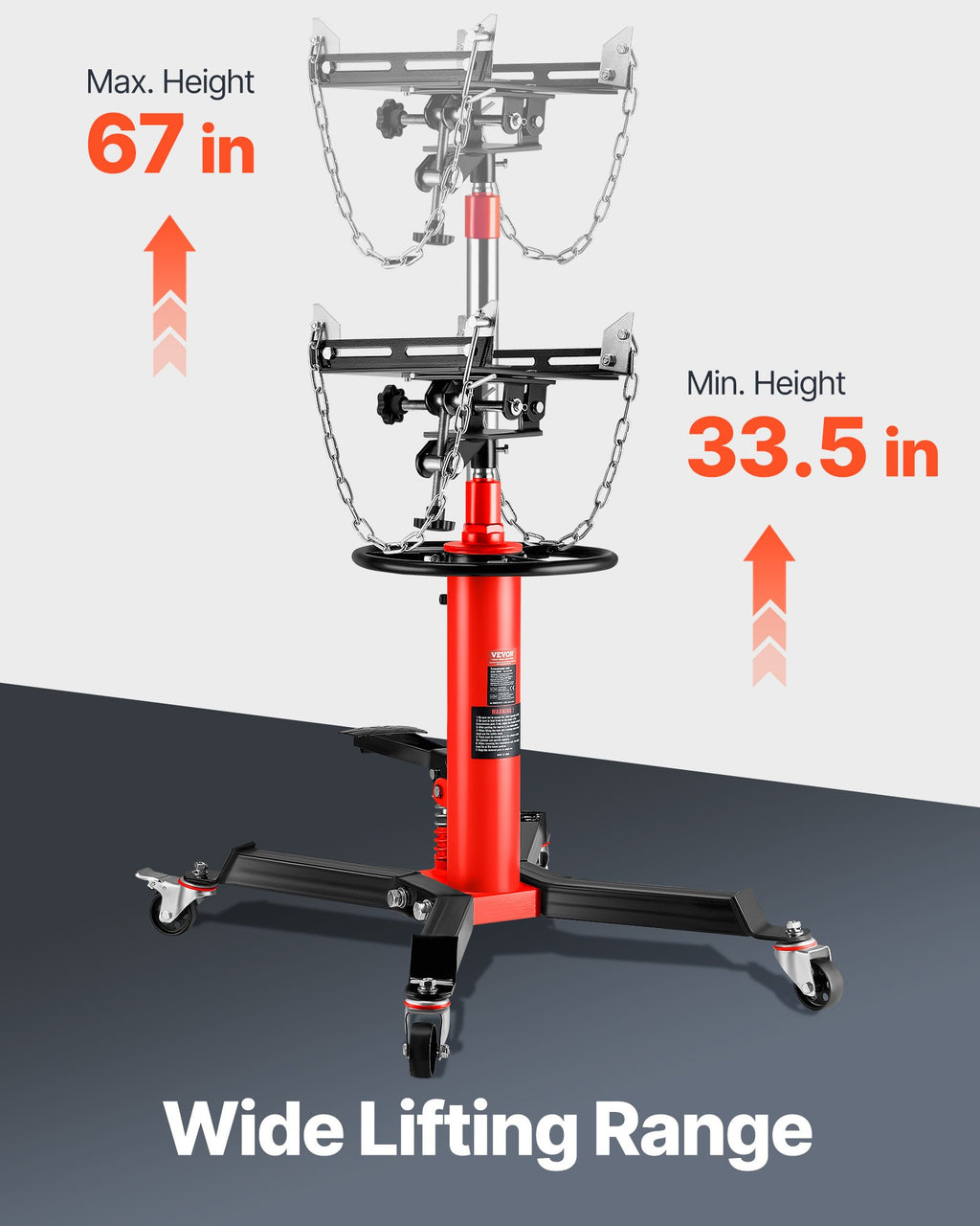 Transmisinis keltuvas VEVOR 1100REDJACK, 500 kg