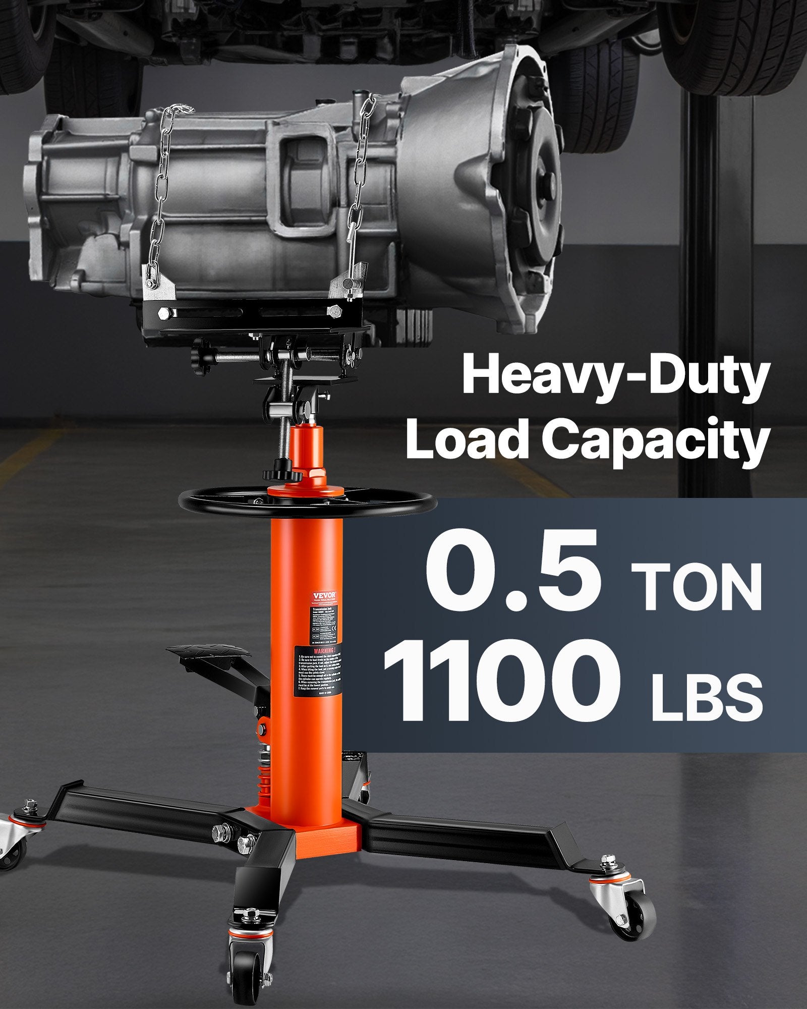Pavarų dėžių keltuvas VEVOR 1100ORANGEJACK, 500 kg