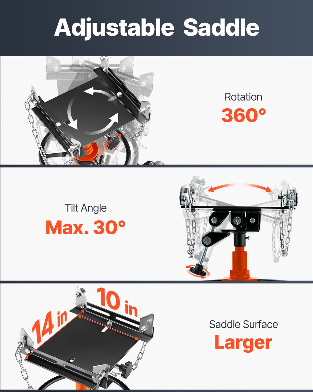Pavarų dėžių keltuvas VEVOR 1100ORANGEJACK, 500 kg