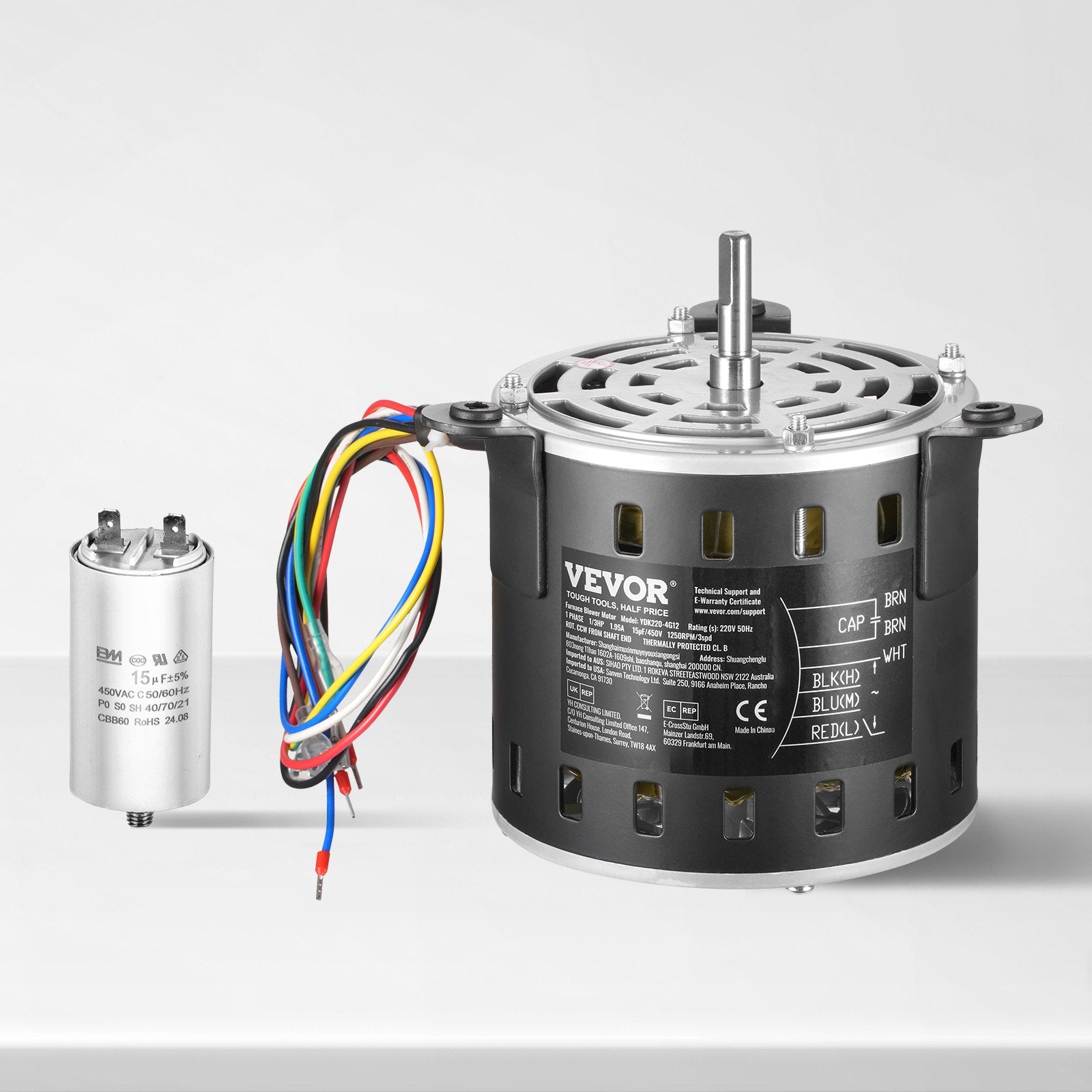 Krosnies ventiliatoriaus variklis VEVOR YDK220-4G12, 1/3 HP