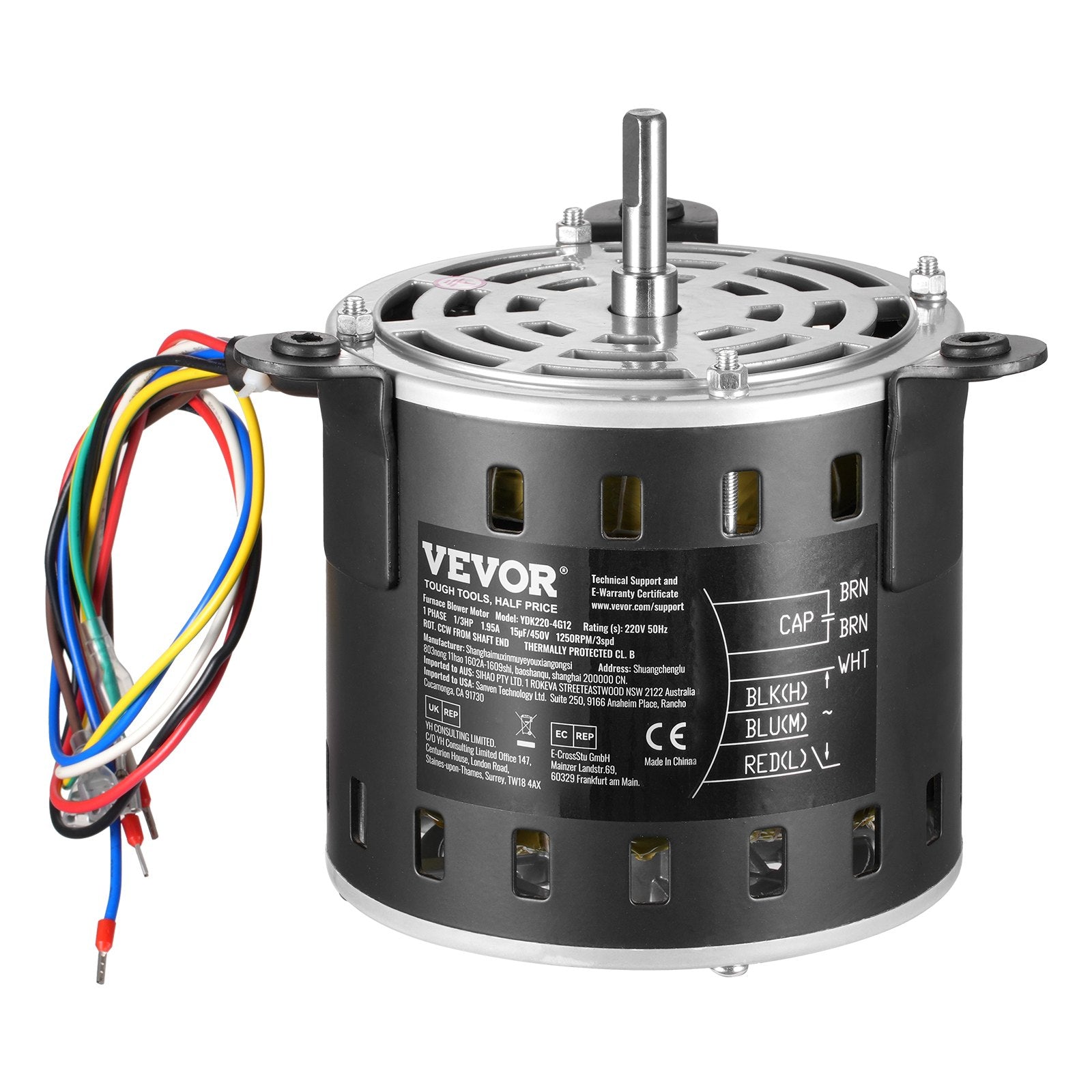 Krosnies ventiliatoriaus variklis VEVOR YDK220-4G12, 1/3 HP