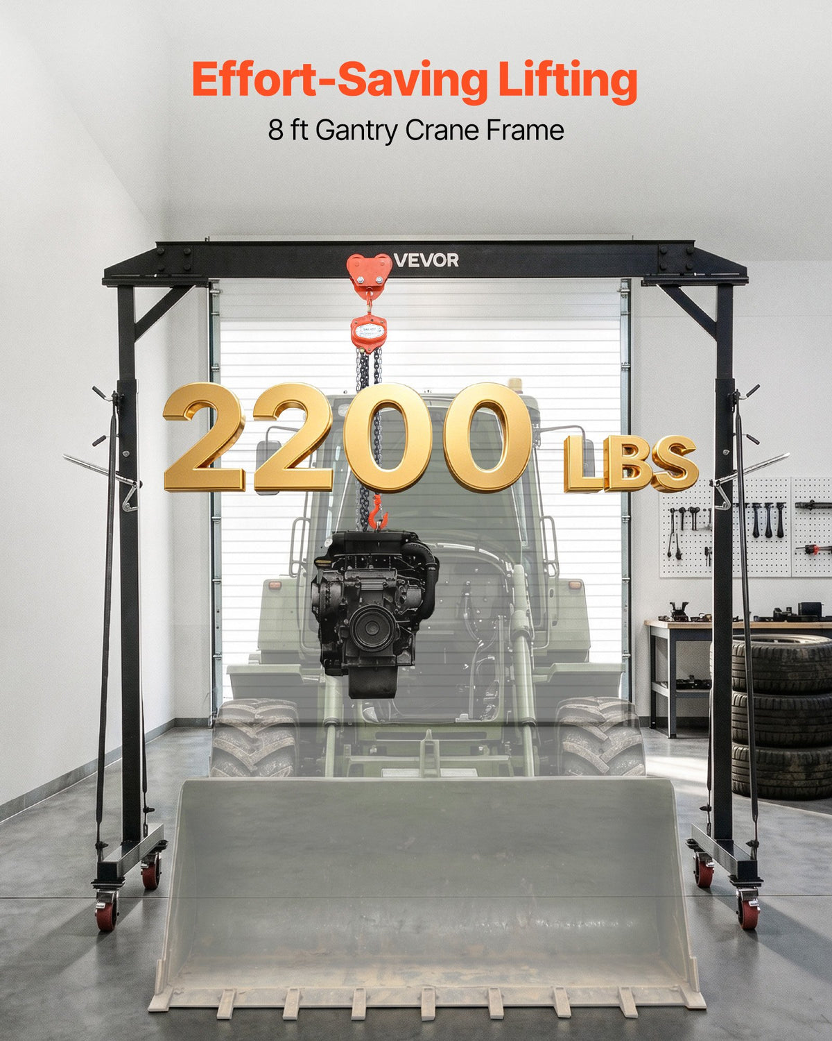Reguliuojamas ožinis kranas VEVOR DW-AGCS-0.5, 997,9 kg keliamoji galia