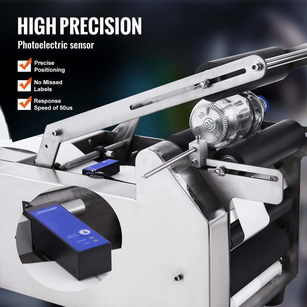 Pusiau automatinė apvalių butelių ženklinimo mašina VEVOR MT-50SS-V2, 20-50 vnt./min.