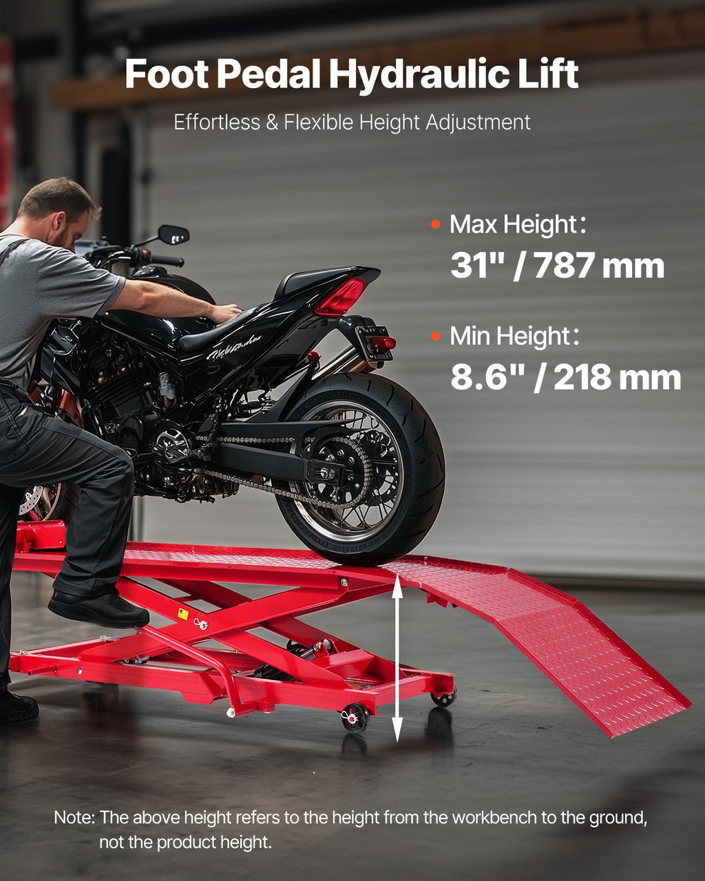 Motociklų pakėlimo platforma VEVOR JL-M03108, 450 kg keliamoji galia