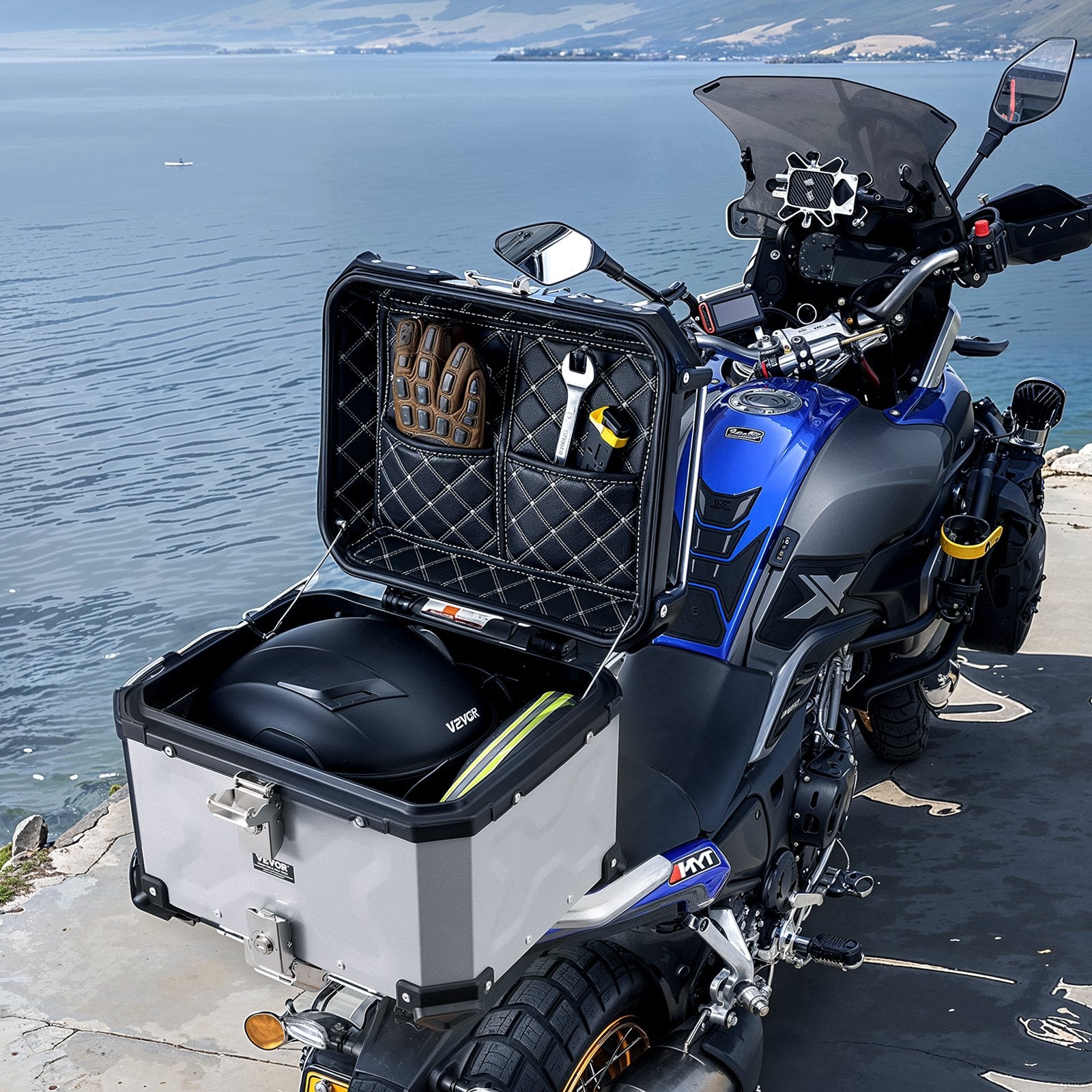 Motociklo galinė dėžė VEVOR 45L-S, 45 l talpa